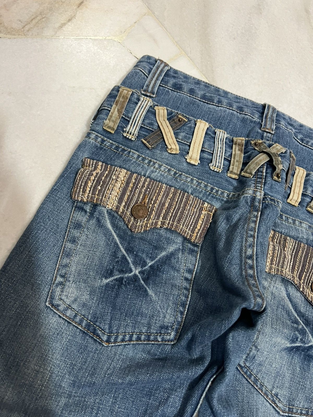 Japanese Brand DOUBLE WAIST DOMINATE HANDCRAFTED JEANS Size US 32 / EU 48 - 15 Thumbnail