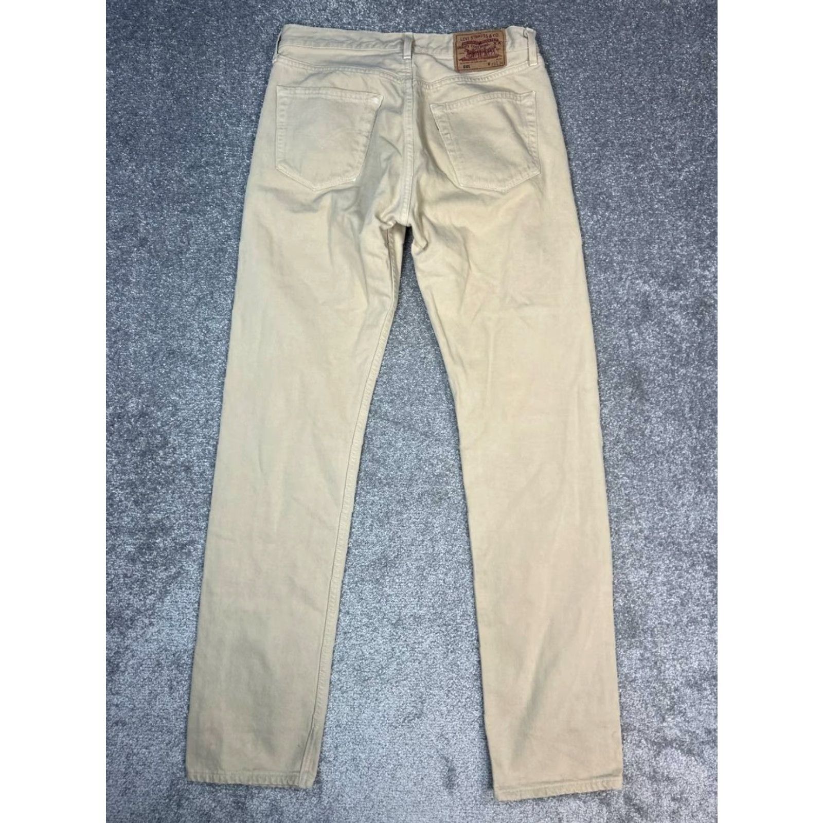 Levi's VINTAGE Levi's 501 Jeans Mens 33 Beige Denim Original Fit Straight 32x35 Levi's 501 5-Pocket Design Jeans Men Beige Denim Straight Modern Preppy Size US 33 - 2 Thumbnail
