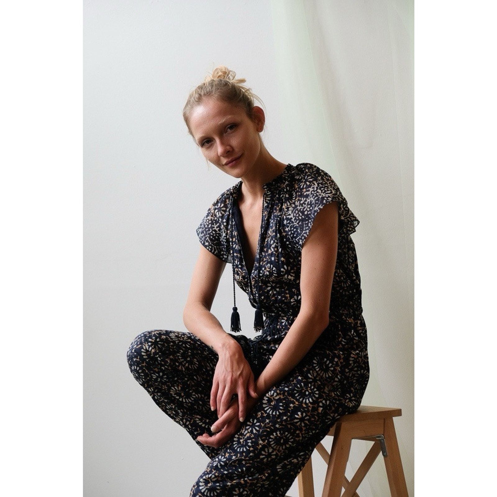 Ulla Johnson Ulla Johnson Terra Jumpsuit Azul Navy Blue Cotton Tassels 2 Size 26" / US 2 / IT 38 - 3 Thumbnail