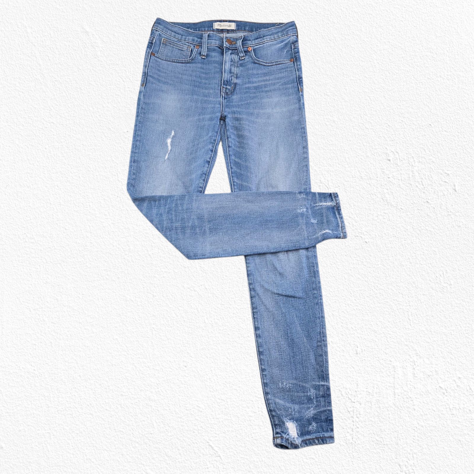 Madewell Madewell 9" High-Rise Light Distressed Skinny Jeans Size 27 Size 27" / US 4 / IT 40 - 2 Thumbnail