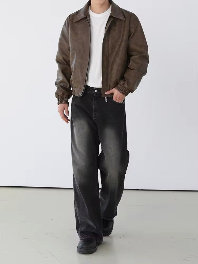Jean Black Baggy Washed Denim Jeans Size US 31 - 3 Thumbnail