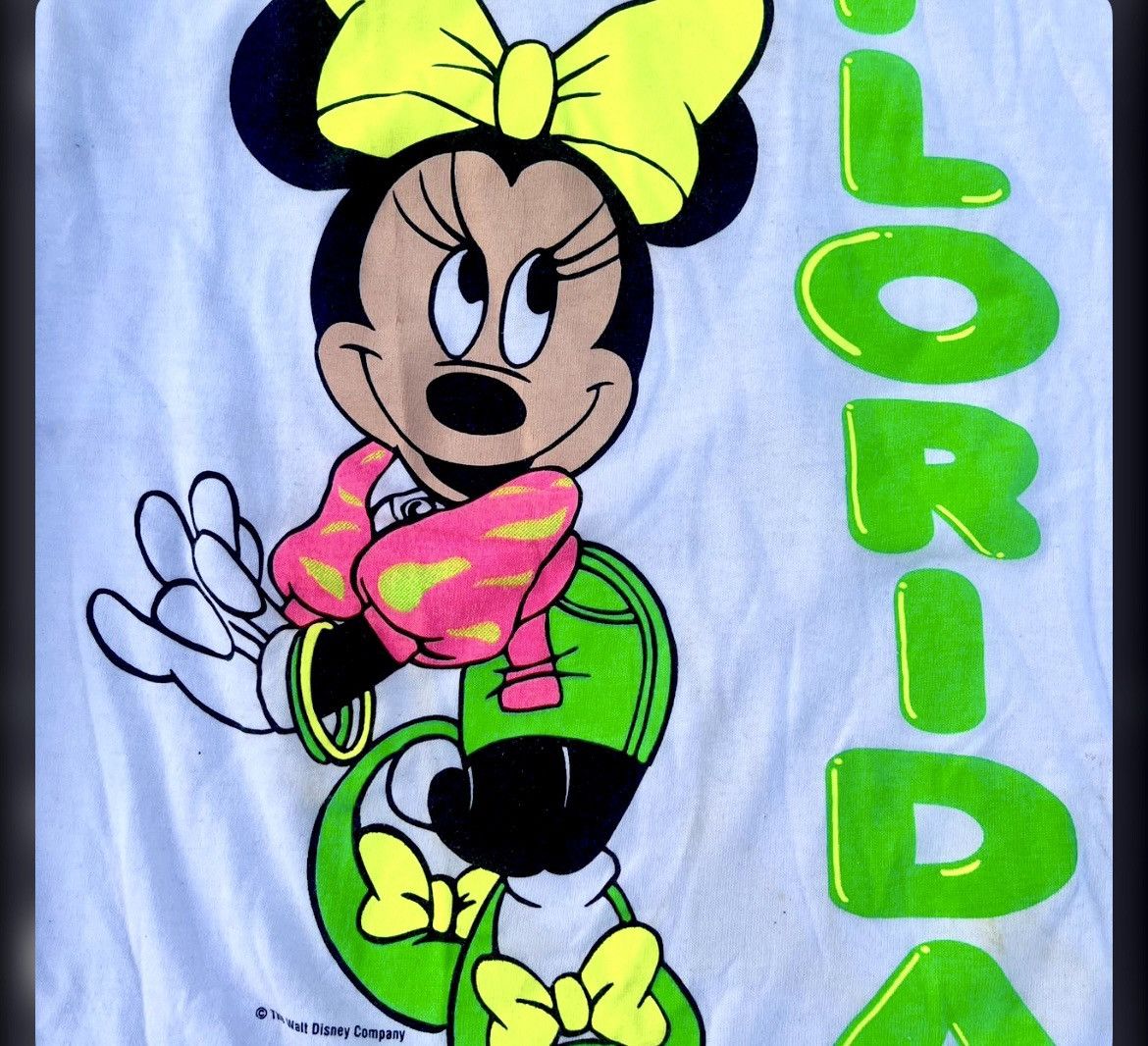 Disney Rare Vintage 80s Disney Minnie Florida T Shirt Size US XXL / EU 58 / 5 - 2 Thumbnail