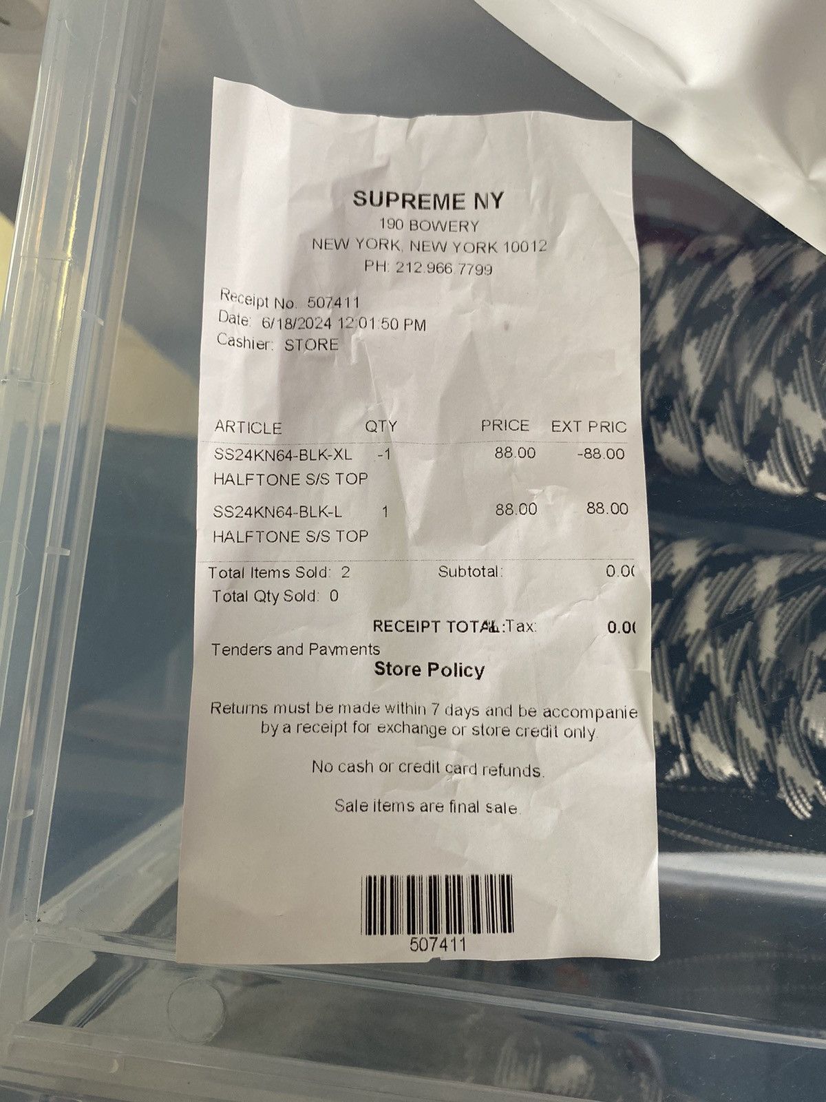 Supreme Supreme Halftone S/S Top Black Size US L / EU 52-54 / 3 - 5 Thumbnail