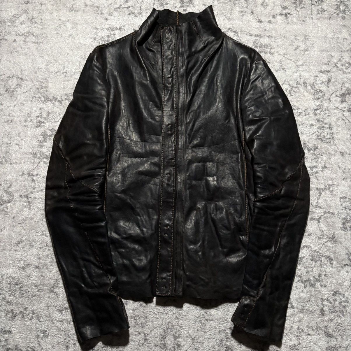 Incarnation AW13 Scar Stitched High Neck Leather Jacket M