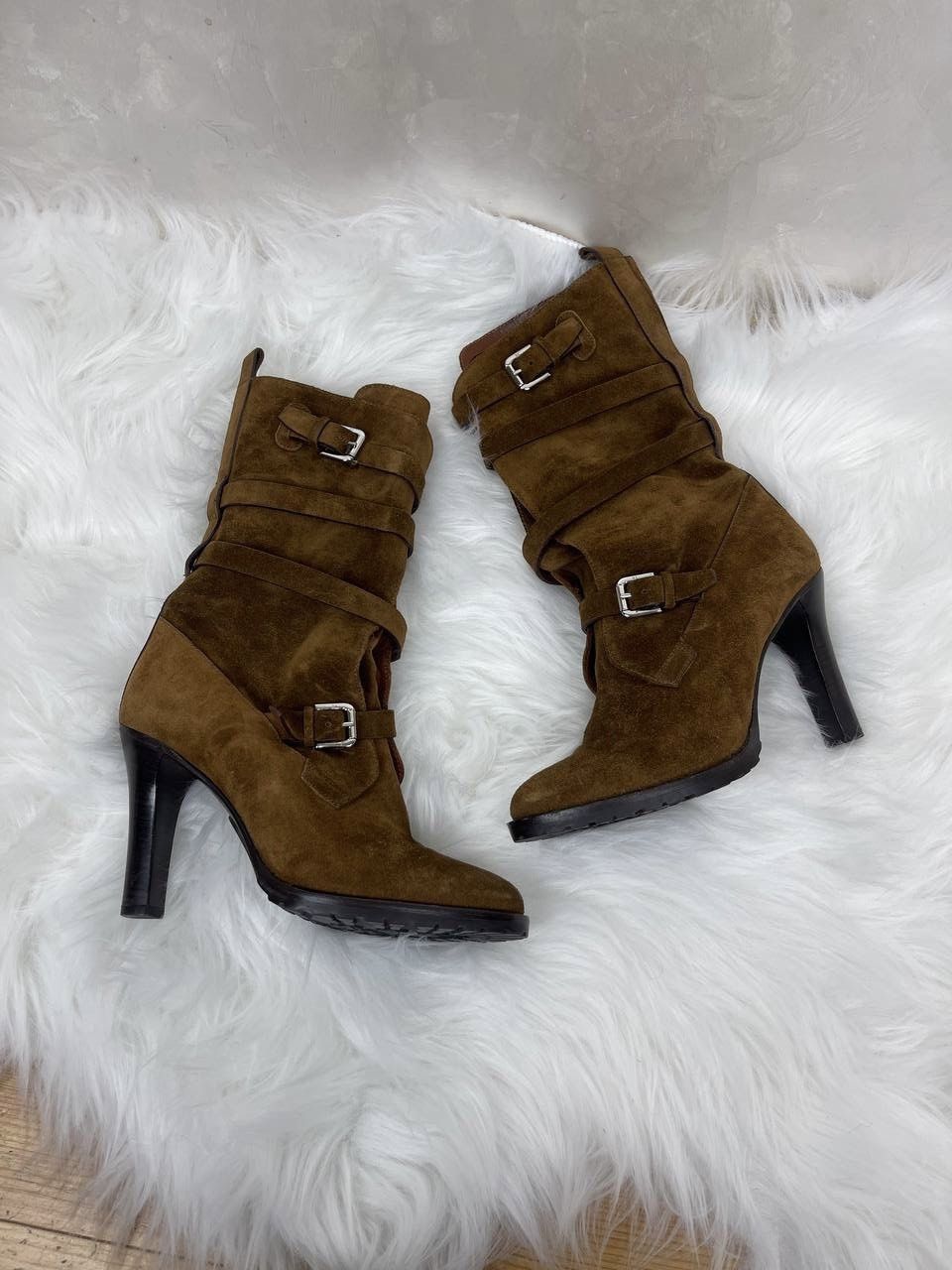 Ralph Lauren Purple Label Ralph Lauren Purple Label Suede Buckle Boots Brown Size US 6 / IT 36 - 1 Thumbnail