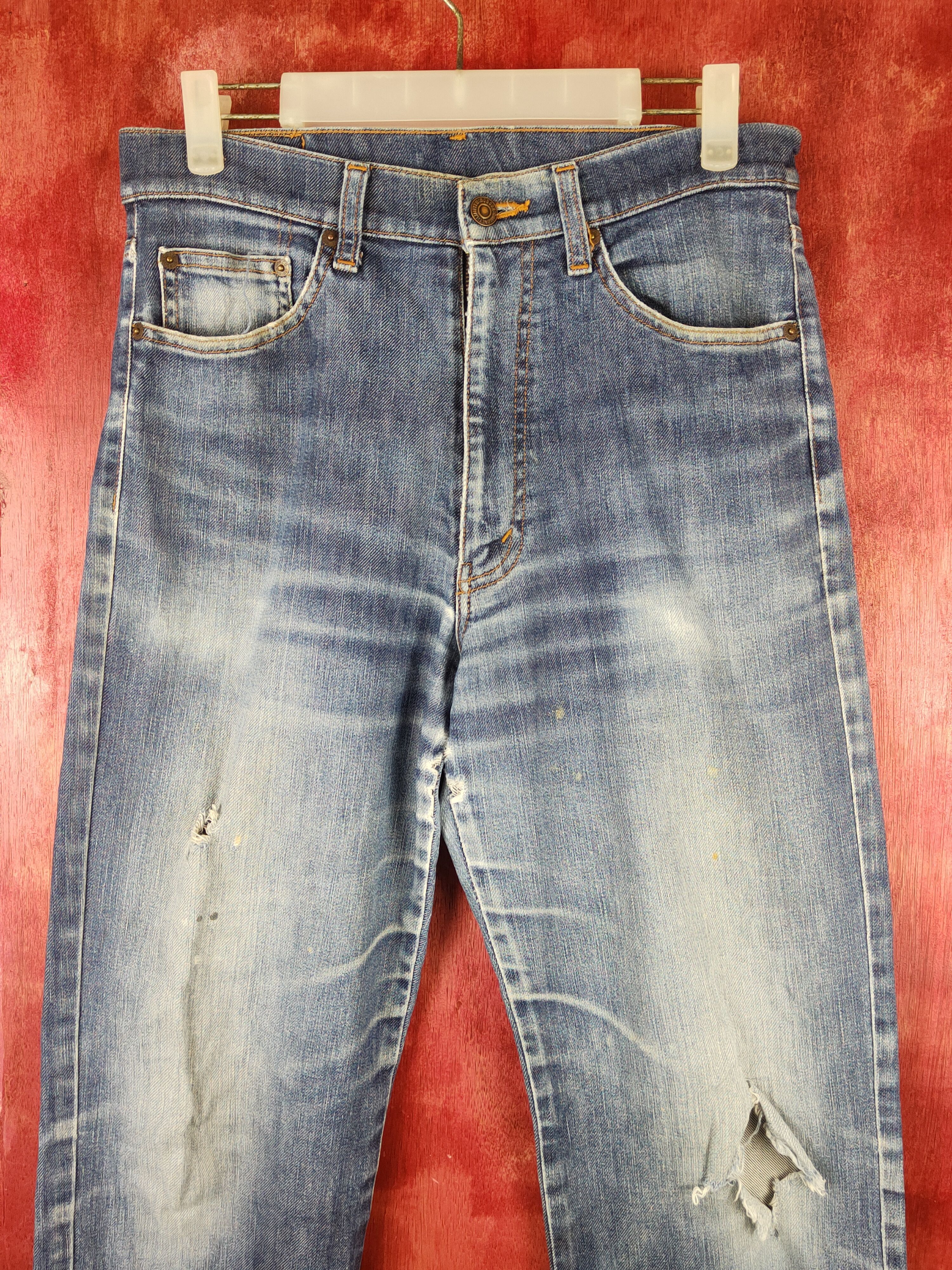 Japanese Brand Bobson Blue Distressed Ripped Jeans #S1660 Size US 30 / EU 46 - 4 Thumbnail