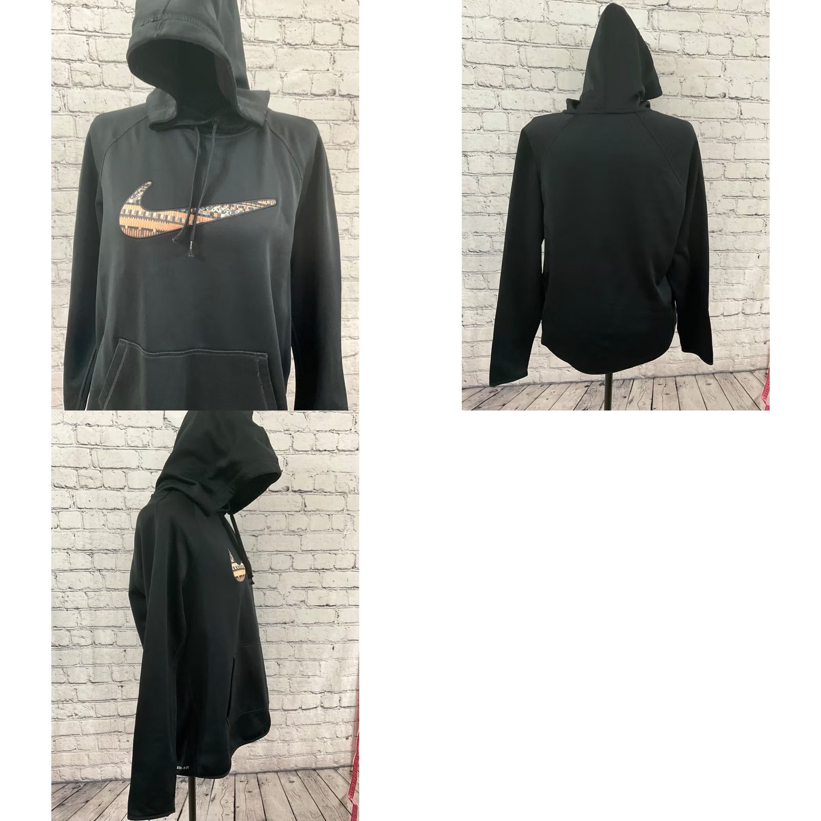 Nike Nike All Time Swoosh Patch Therma Fit Hoodie Sweatshirt M Black Solid Men Pullover Hooded Sweatshirt - Size US M / EU 48-50 / 2 - 8 Thumbnail