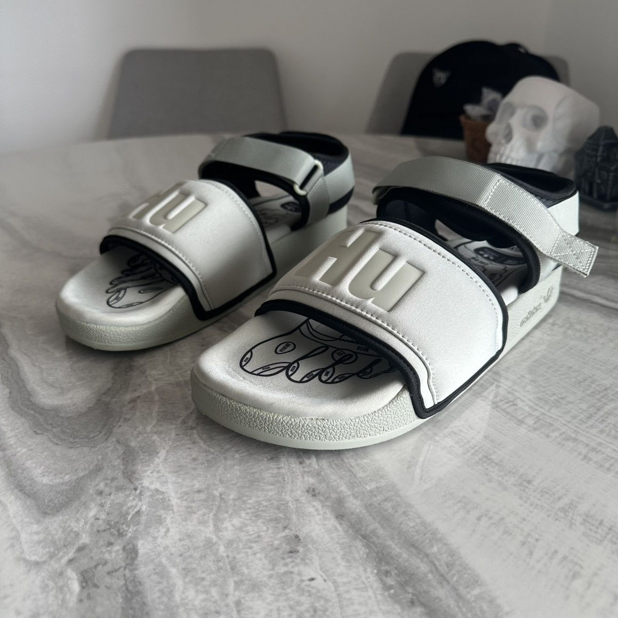 Adidas × Pharrell Adidas x Pharrell Williams Adilette 2.0 Halo Green Sandals Size US 10 / EU 43 - 2 Thumbnail