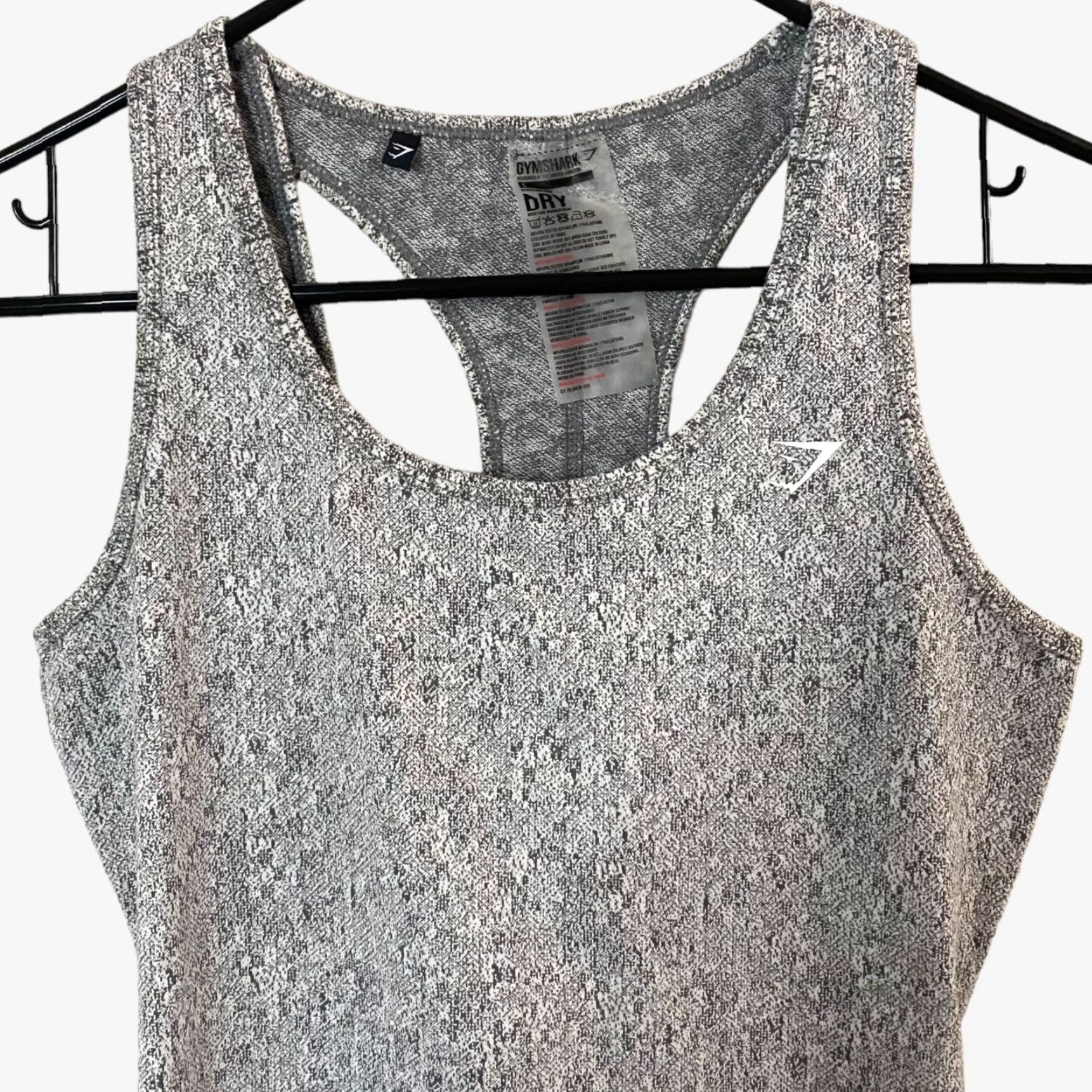 Gymshark VINTAGE Gymshark Fleur Texture Cross-Back Sports Tank Womens Small Gray Athletic Top Size S / US 4 / IT 40 - 4 Thumbnail