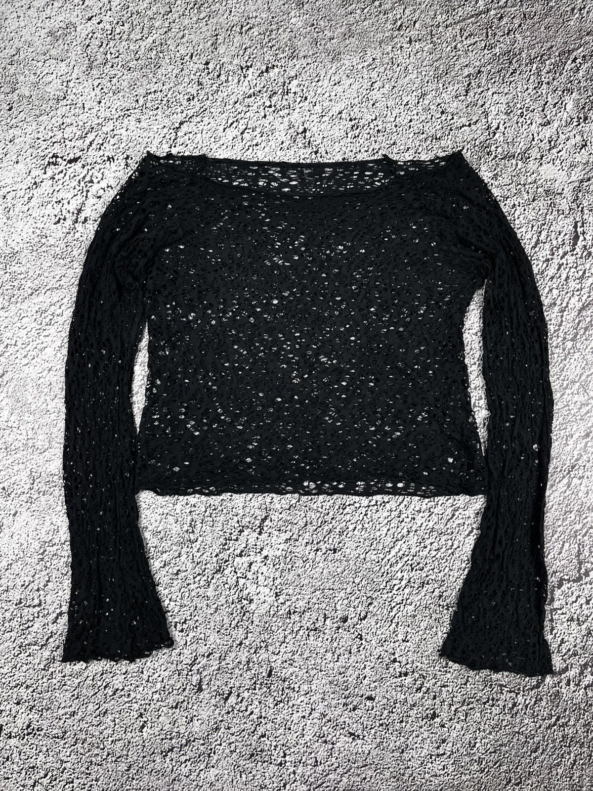 Vintage Vintage Y2K spider mesh shoulder avantgarde longsleeve Size M / US 6-8 / IT 42-44 - 1 Thumbnail