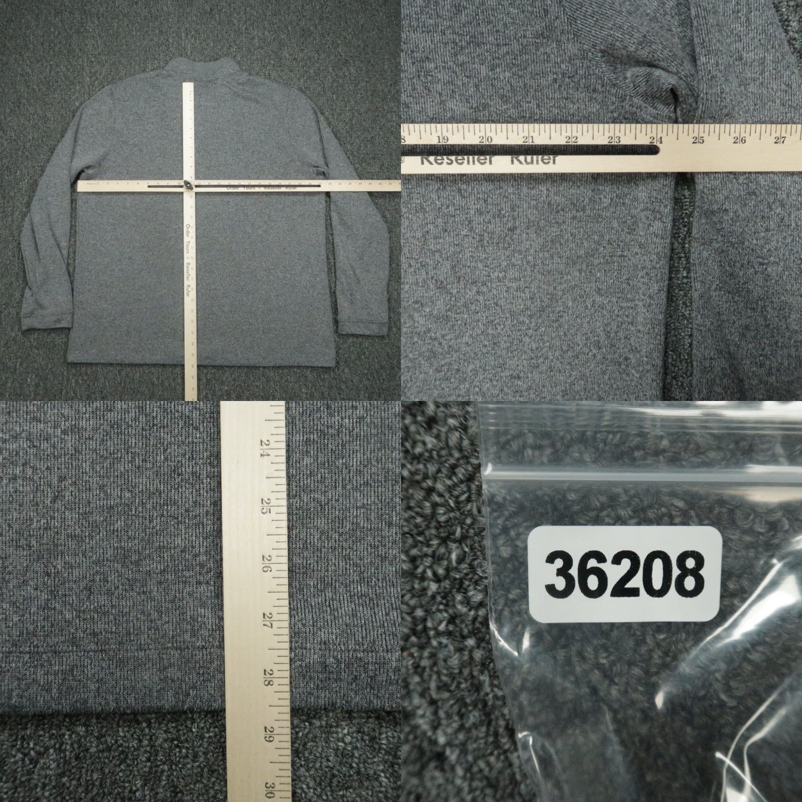 Rhone Pullover Men 2XL Gray Commuter 1/4 Zip Performance Long Sleeve Shirt Casual Athletic Closeout