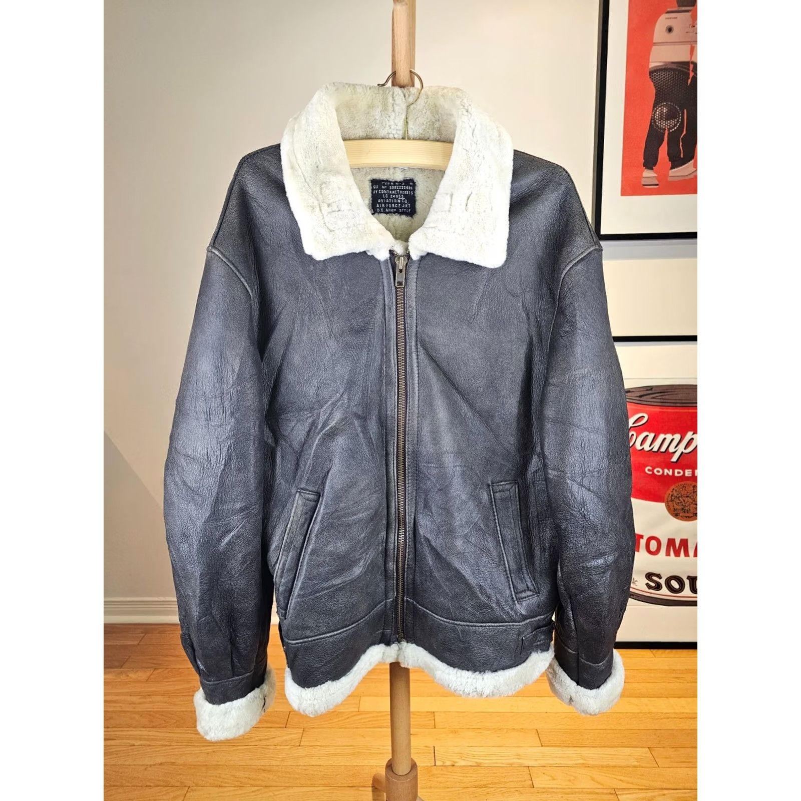 Vintage VINTAGE USAF US AIR FORCE B-3 SHEEPSKIN SHEARLING BOMBER JACKET SZ XLARGE Size US XL / EU 56 / 4 - 2 Thumbnail