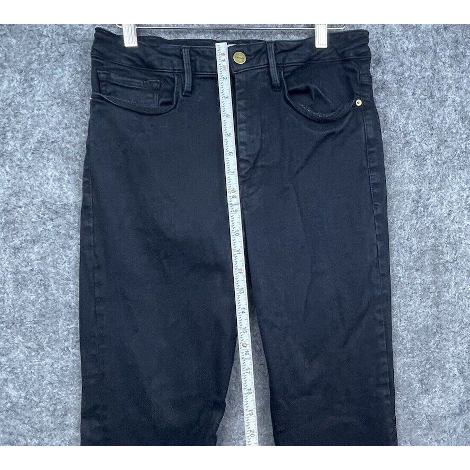 Frame Frame Denim Jeans Womens 2 Black Le One Flare Boho Hippie Size 26" / US 2 / IT 38 - 4 Thumbnail