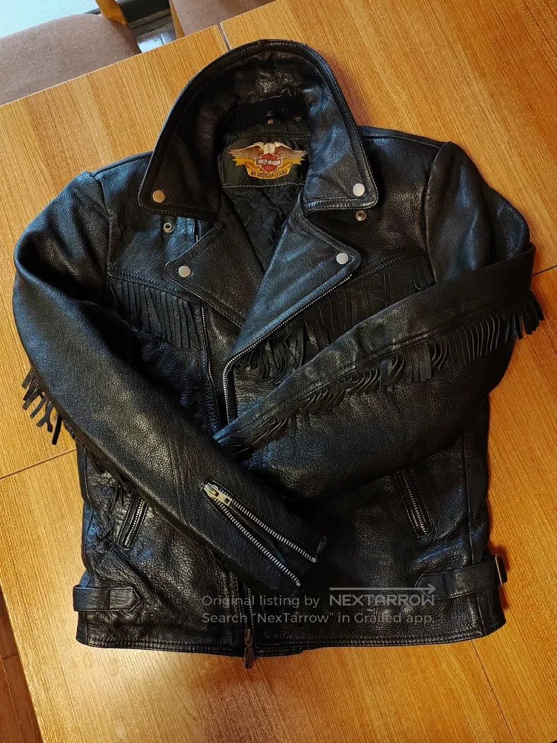 Schott Schott Harley-Davidson short fringed cowhide motorcycle le Size US S / EU 44-46 / 1 - 2 Thumbnail