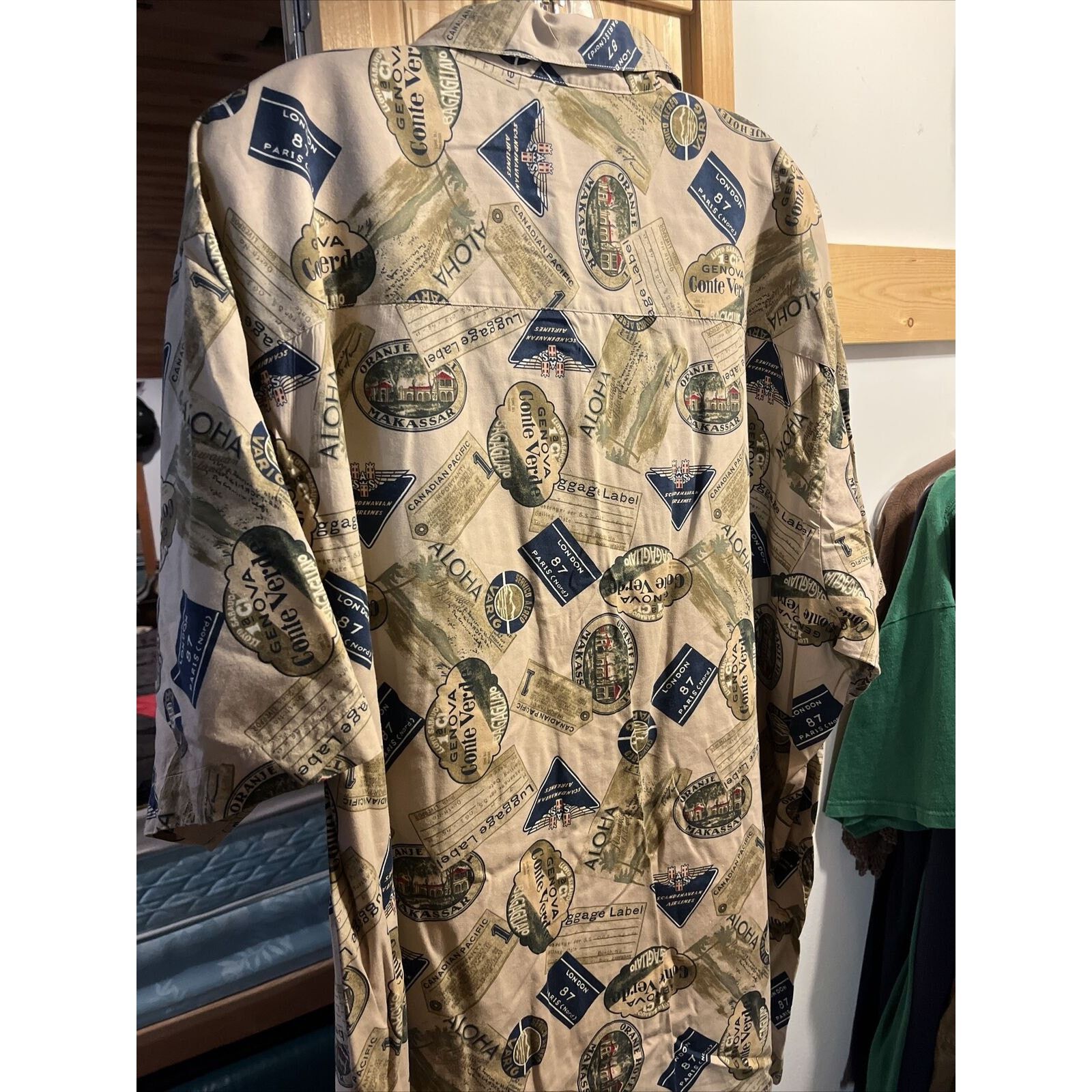 Pendleton Pendleton Men’s XL Beige Luggage Print Cotton Hawaiian Shirt Size US XL / EU 56 / 4 - 16 Thumbnail