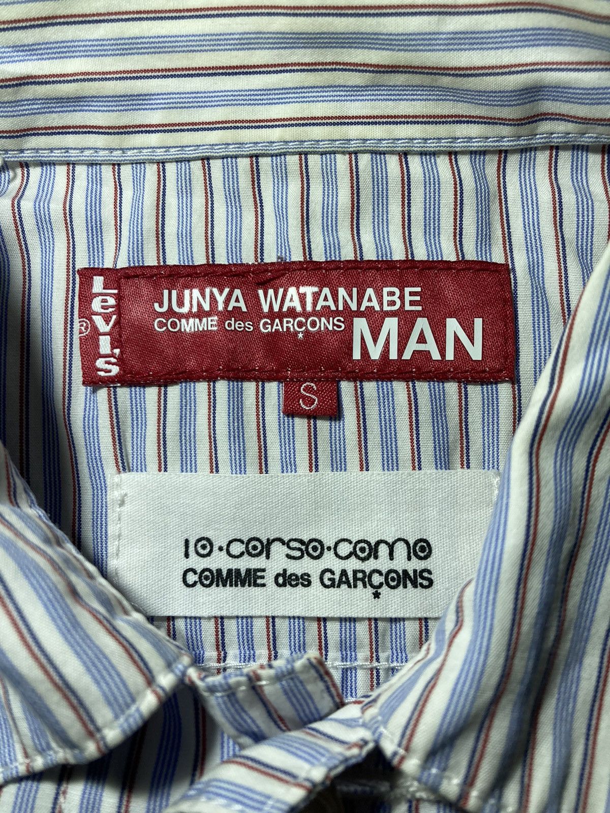 Comme des Garcons Junya Watanabe Man Levi's Striped Cotton Jacket Denim 2000s Size US S / EU 44-46 / 1 - 3 Thumbnail