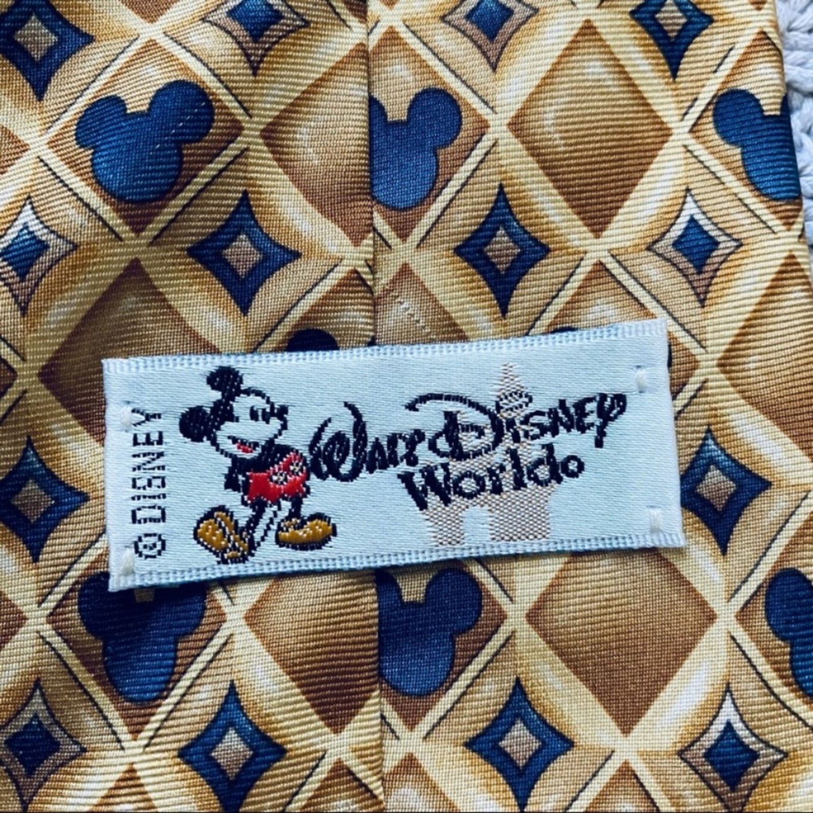 Disney Disney gold and blue Mickey Mouse silk tie Size ONE SIZE - 3 Thumbnail