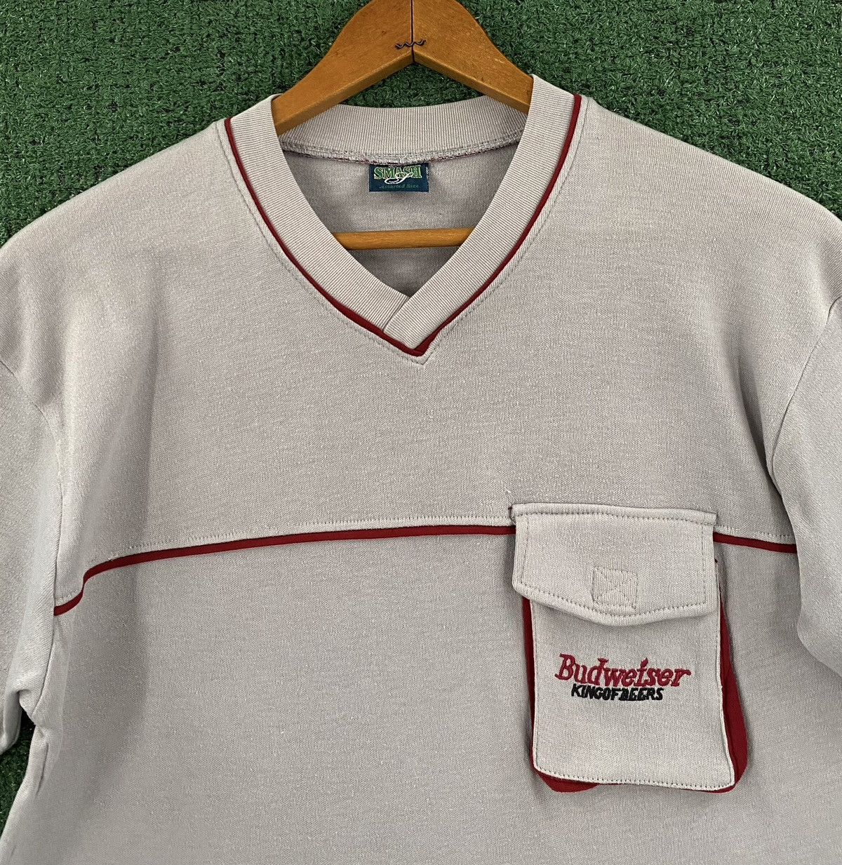 Vintage Rare Vintage 90’s Budweiser King Of Beers Pocket T-Shirt Size US M / EU 48-50 / 2 - 2 Thumbnail