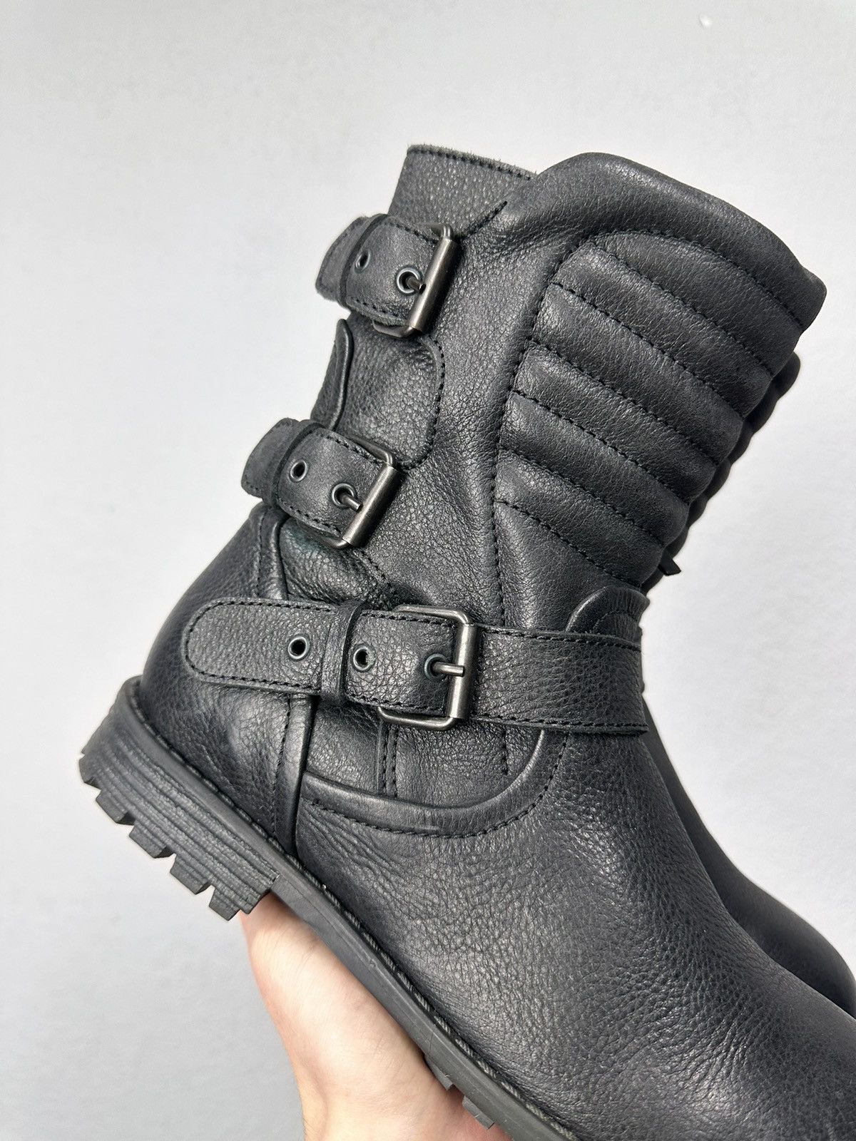 Vintage Leather Hight Boots Racing Daytona Style Guidi Y2K
