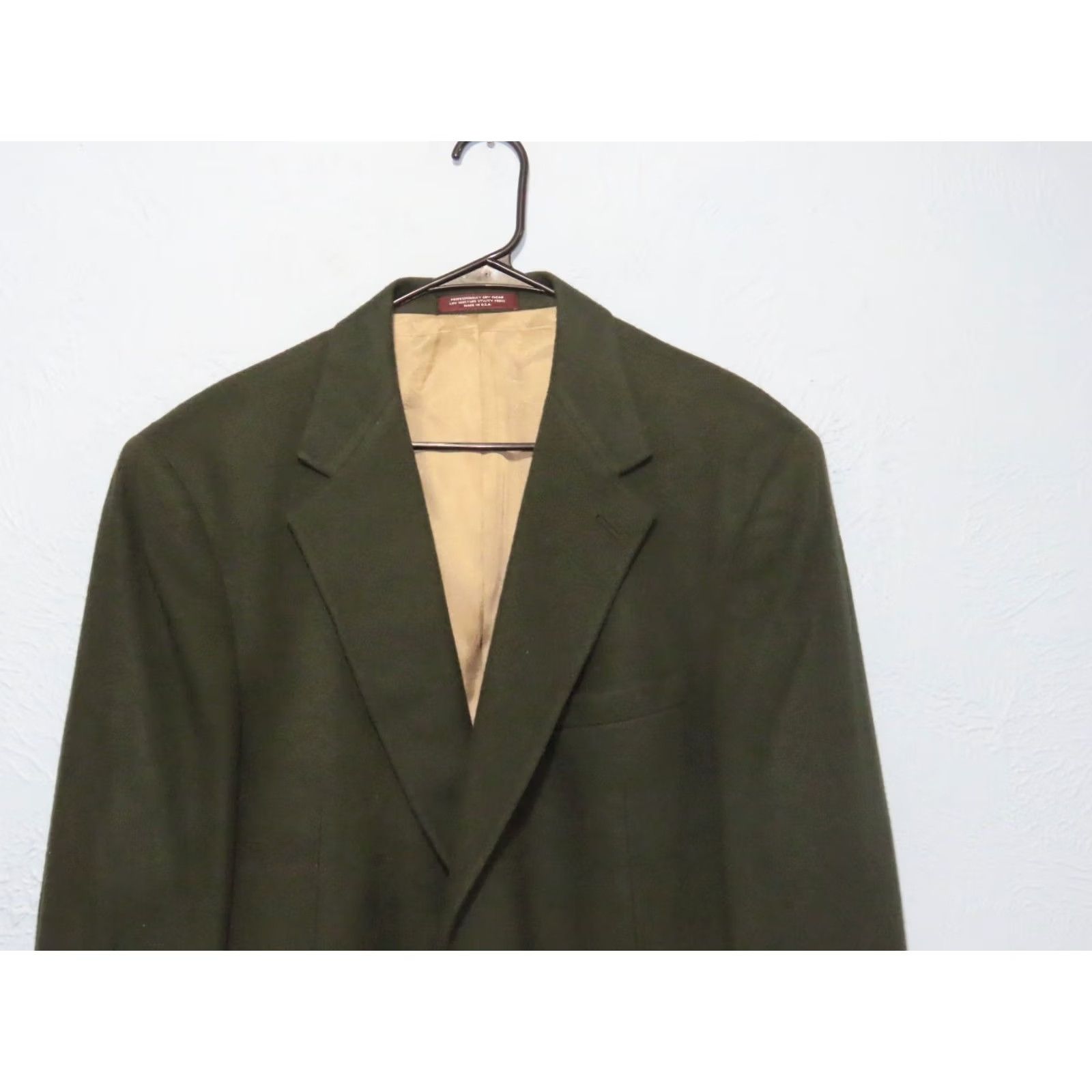 Evan Picone VINTAGE Evan Picone Blazer Jacket Sports Men Dark Green Camel Hair Tailored Two-Button Single-Breasted Notch Lapel Classic Regular Size L Size 42R - 3 Thumbnail