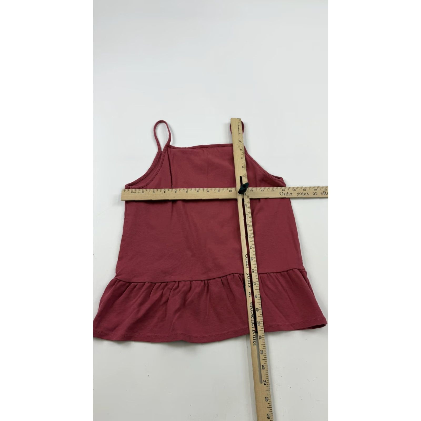 J.Crew VINTAGE J.Crew Shirt Womens XS Mauve Ruffle Hem Peplum Camisole Tank 100% Cotton J2985 Size XS / US 0-2 / IT 36-38 - 5 Thumbnail