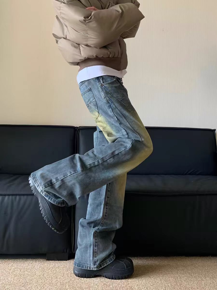 Japanese Brand × Jean Vintage washed and dirty dyed micro flare jeans Size US 34 / EU 50 - 2 Thumbnail