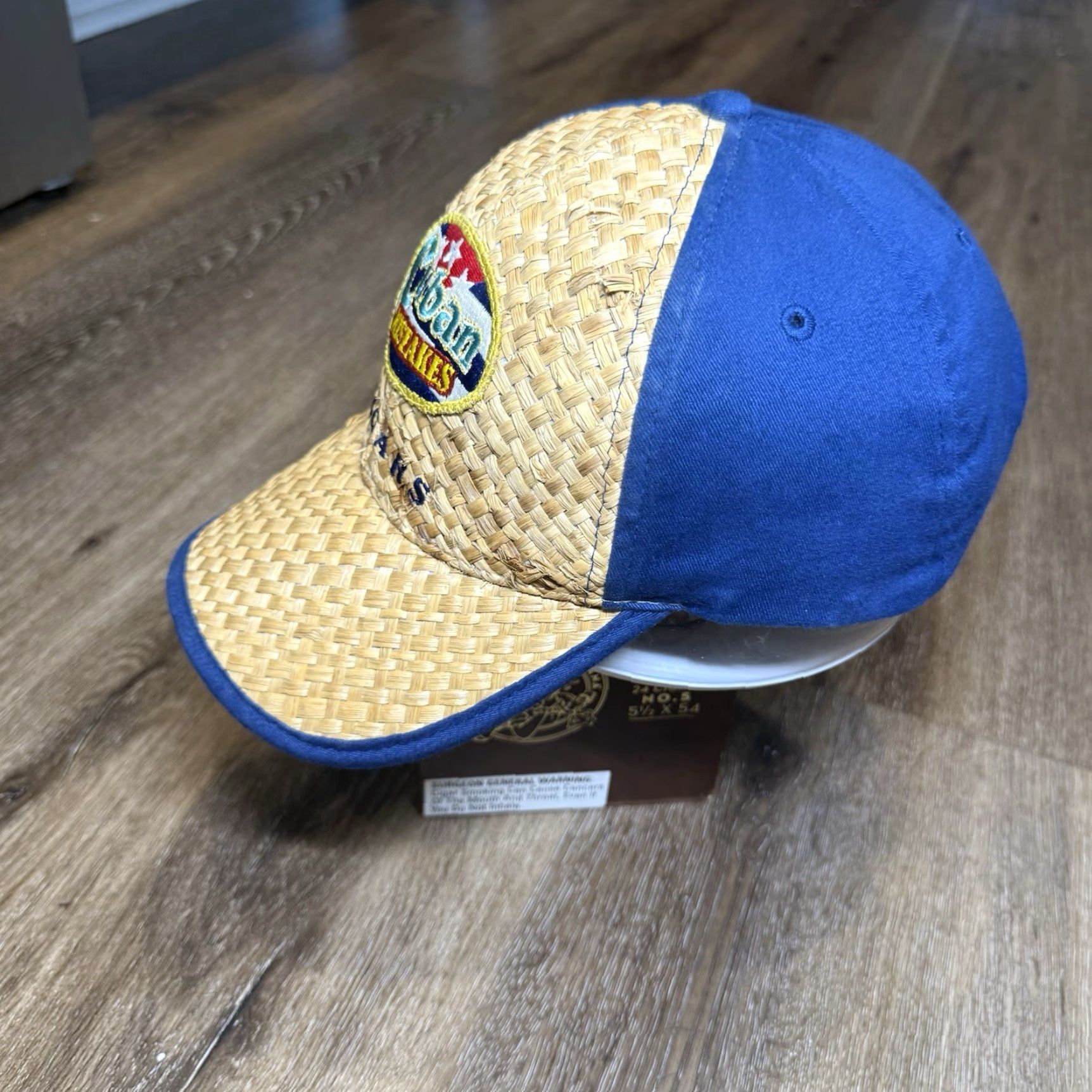Vintage Thompson Cuban Cigars Hat Baseball Cap Blue One Size Men Adjustable Lightweight 90s Fish Baseball Cap Florida wicker woven pattern Size ONE SIZE - 3 Thumbnail