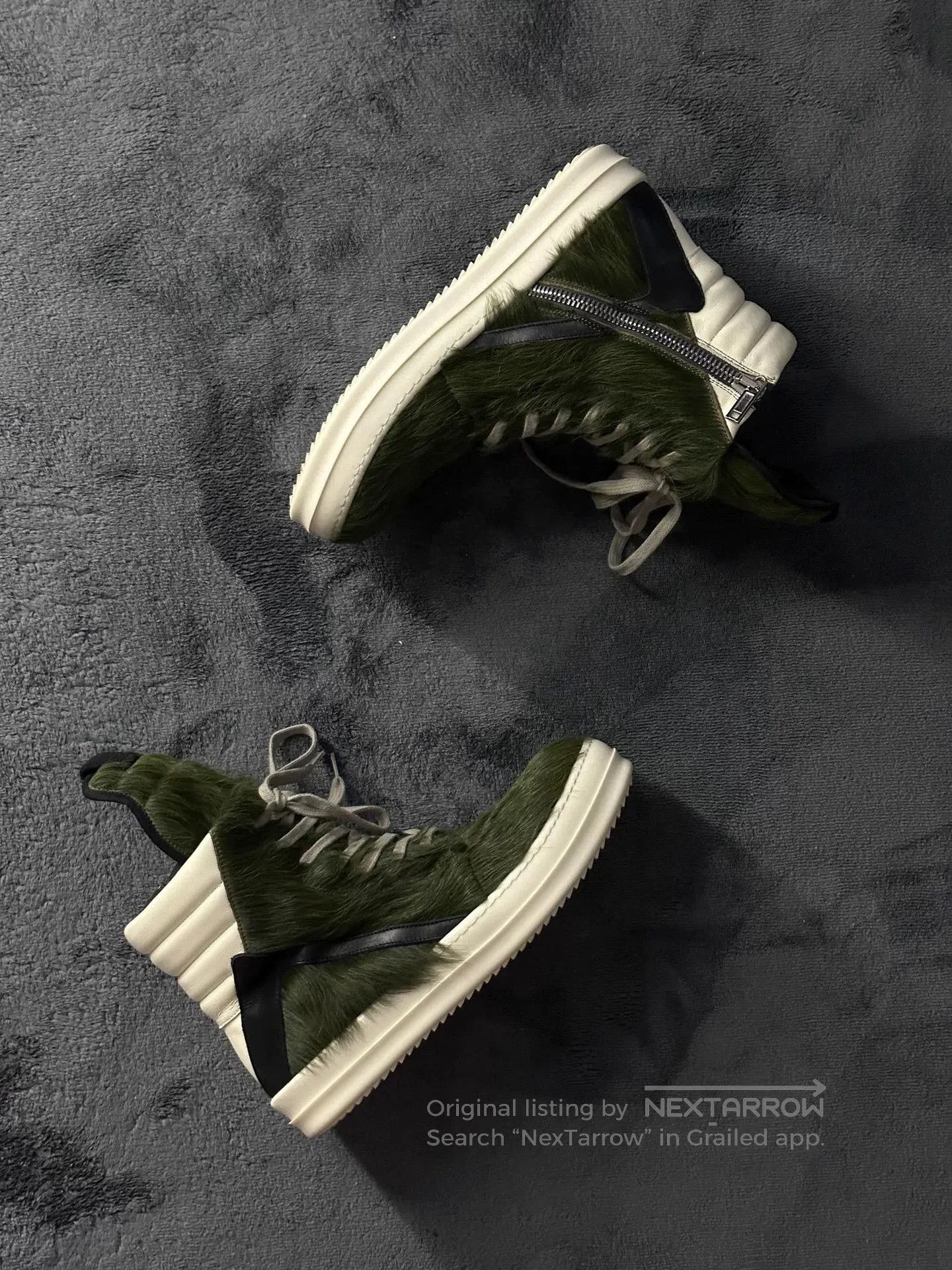 Rick Owens Rick Owens Green Fur Sneakers size 41. Size US 8 / EU 41 - 5 Thumbnail