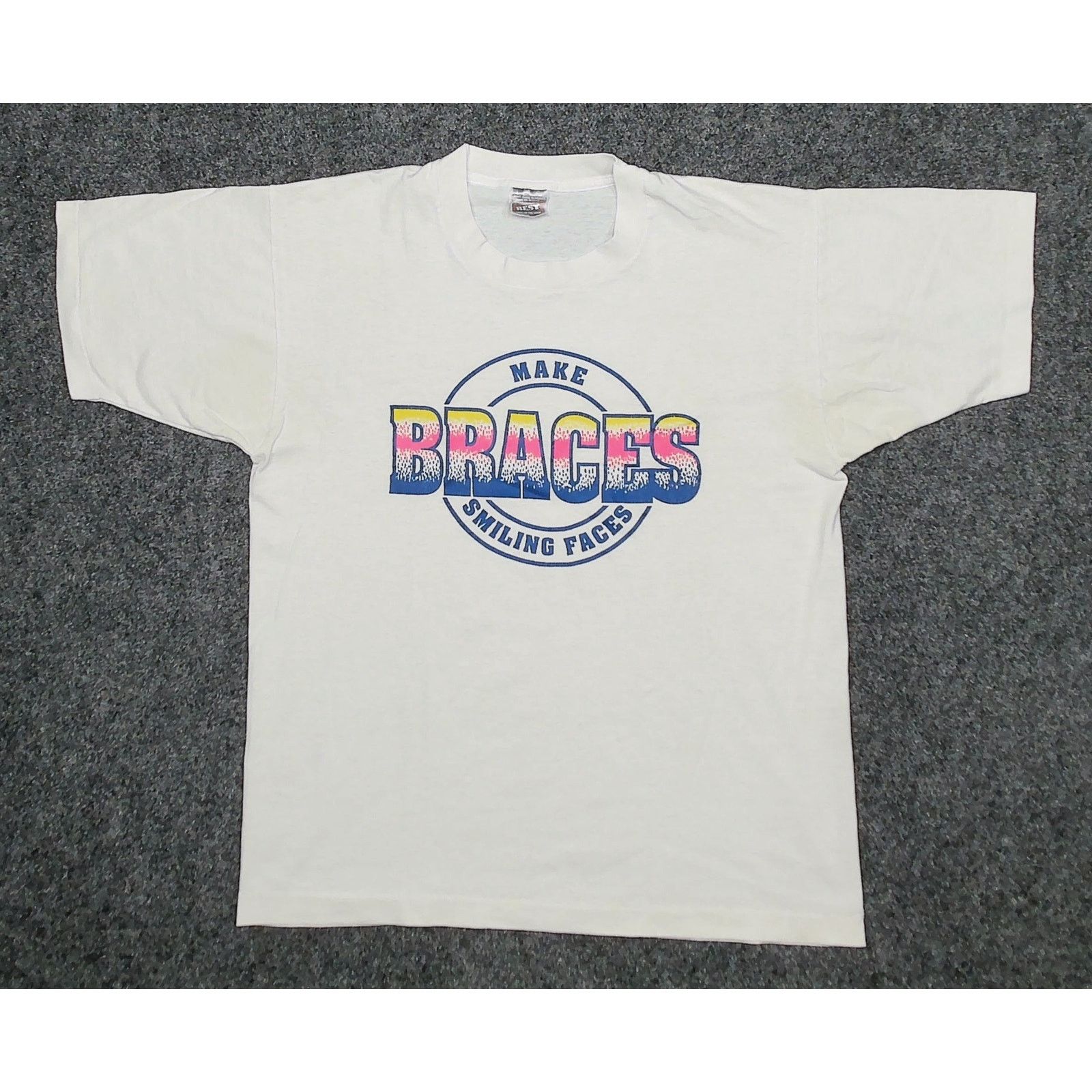Fruit Of The Loom FOTL VTG 90s Single Stitch Braces Dentist Graphic Tee L Size US L / EU 52-54 / 3 - 3 Thumbnail