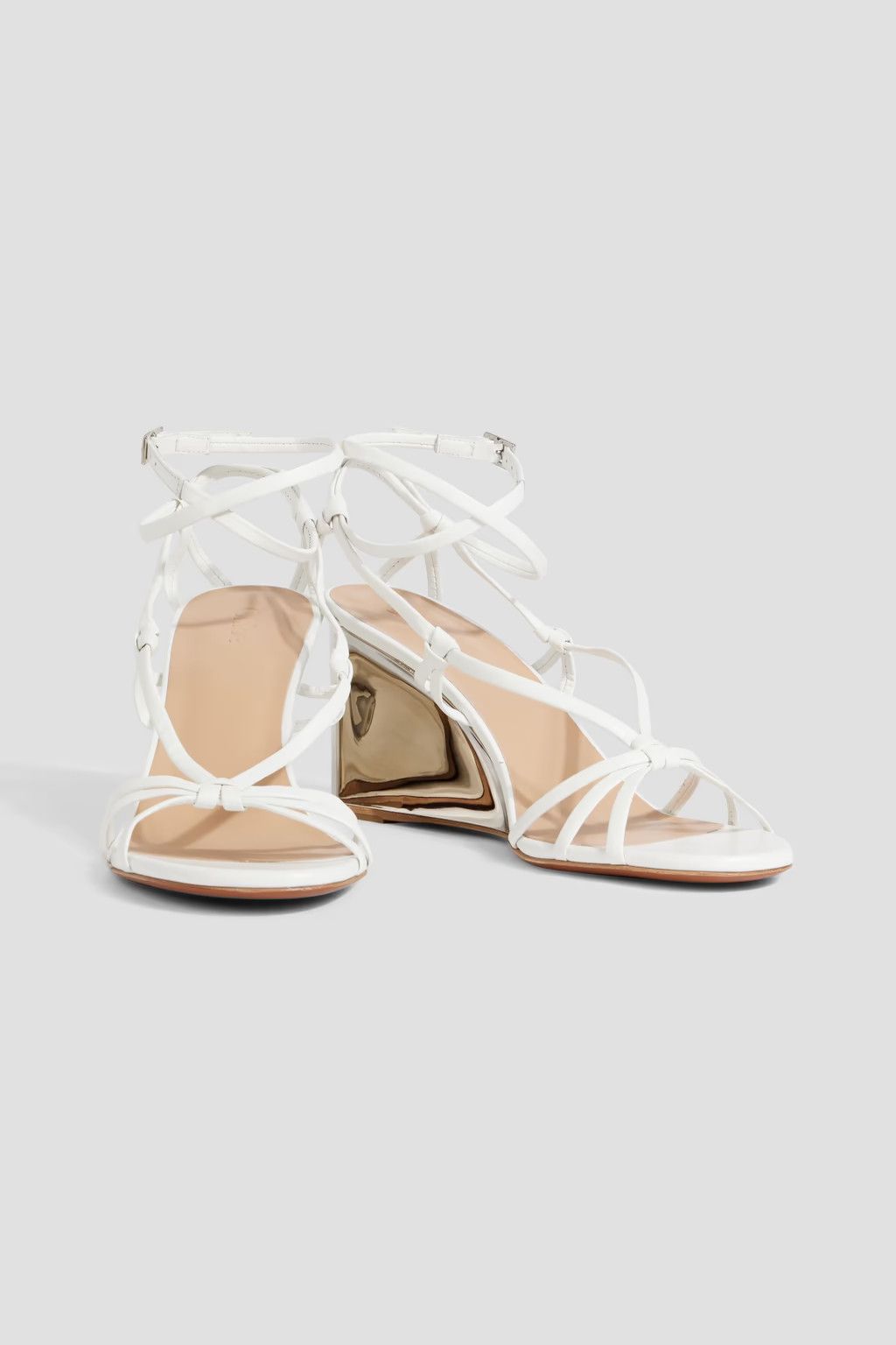 Chloe o1y0825 Leather Ankle Strap Sandals in White Size US 6 / IT 36 - 4 Thumbnail