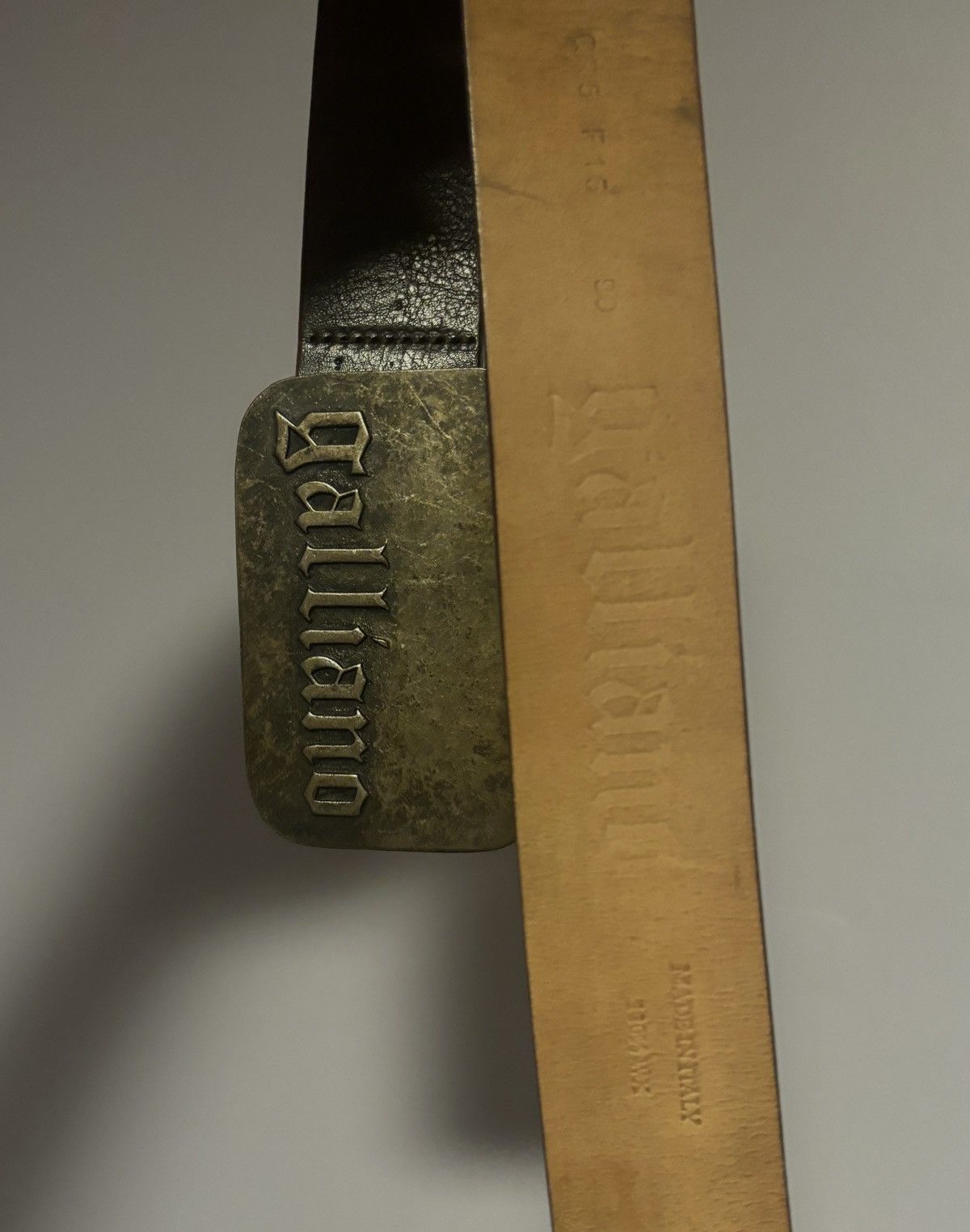 John Galliano leather Galliano belt with used-look Size 34 - 3 Thumbnail