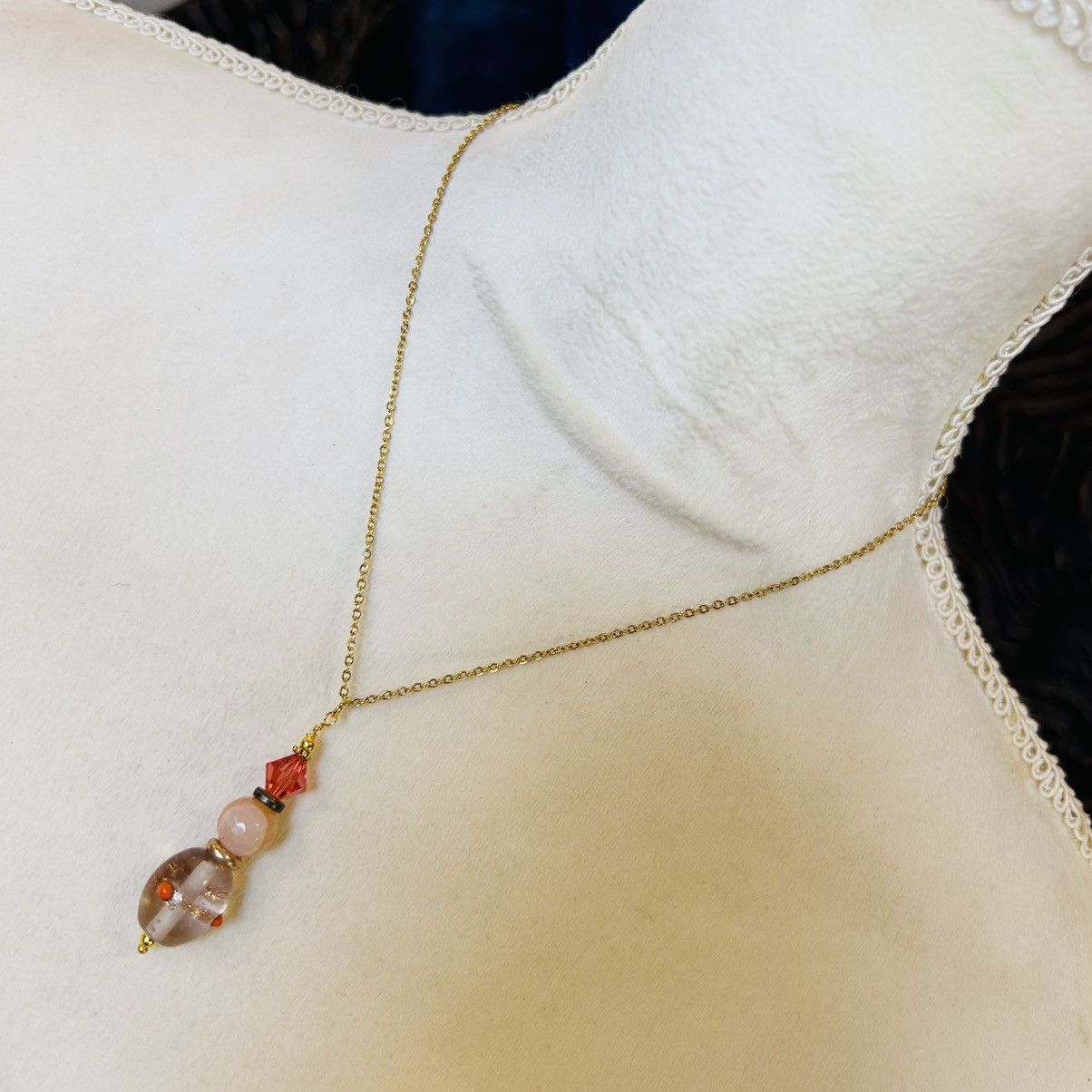 Handmade Handcrafted faceted orca agate art glass crystal necklace Size ONE SIZE - 2 Thumbnail