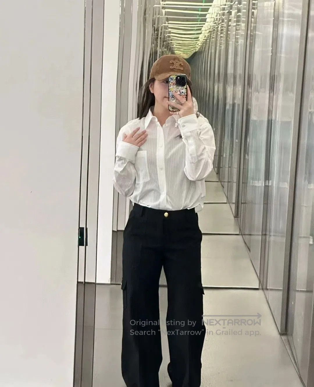 Saint Laurent Paris Celine White Striped Long. Size S / US 4 / IT 40 - 5 Thumbnail