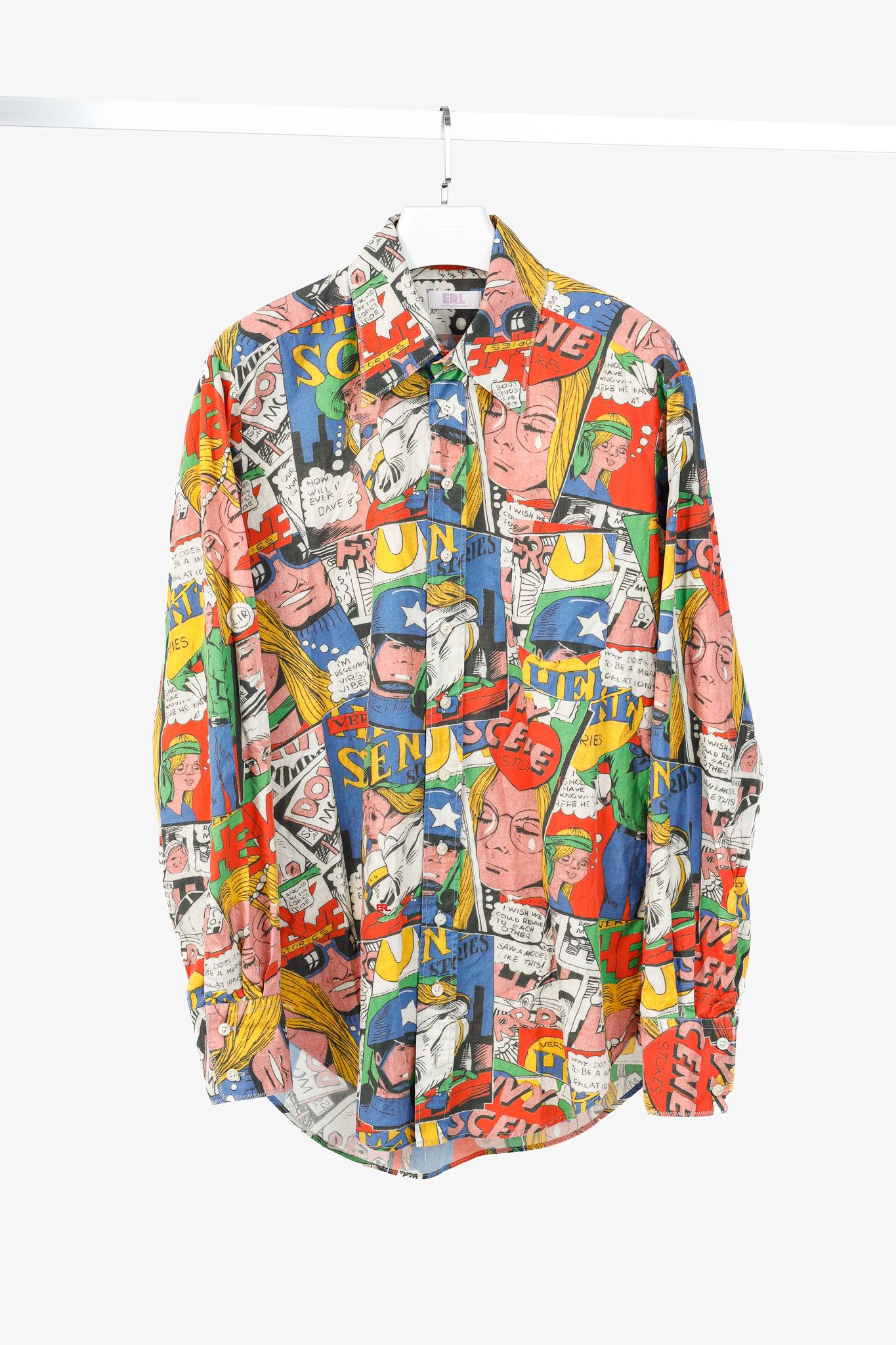 ERL ERL SS/23 Comic Book Multicolor Printed Cotton Shirt Size US XL / EU 56 / 4 - 1 Thumbnail
