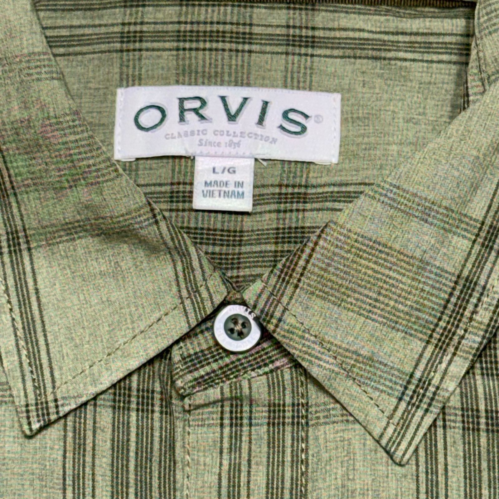 Orvis Orvis Green Plaid Short Sleeve Button Down | Sz L Size US L / EU 52-54 / 3 - 4 Thumbnail