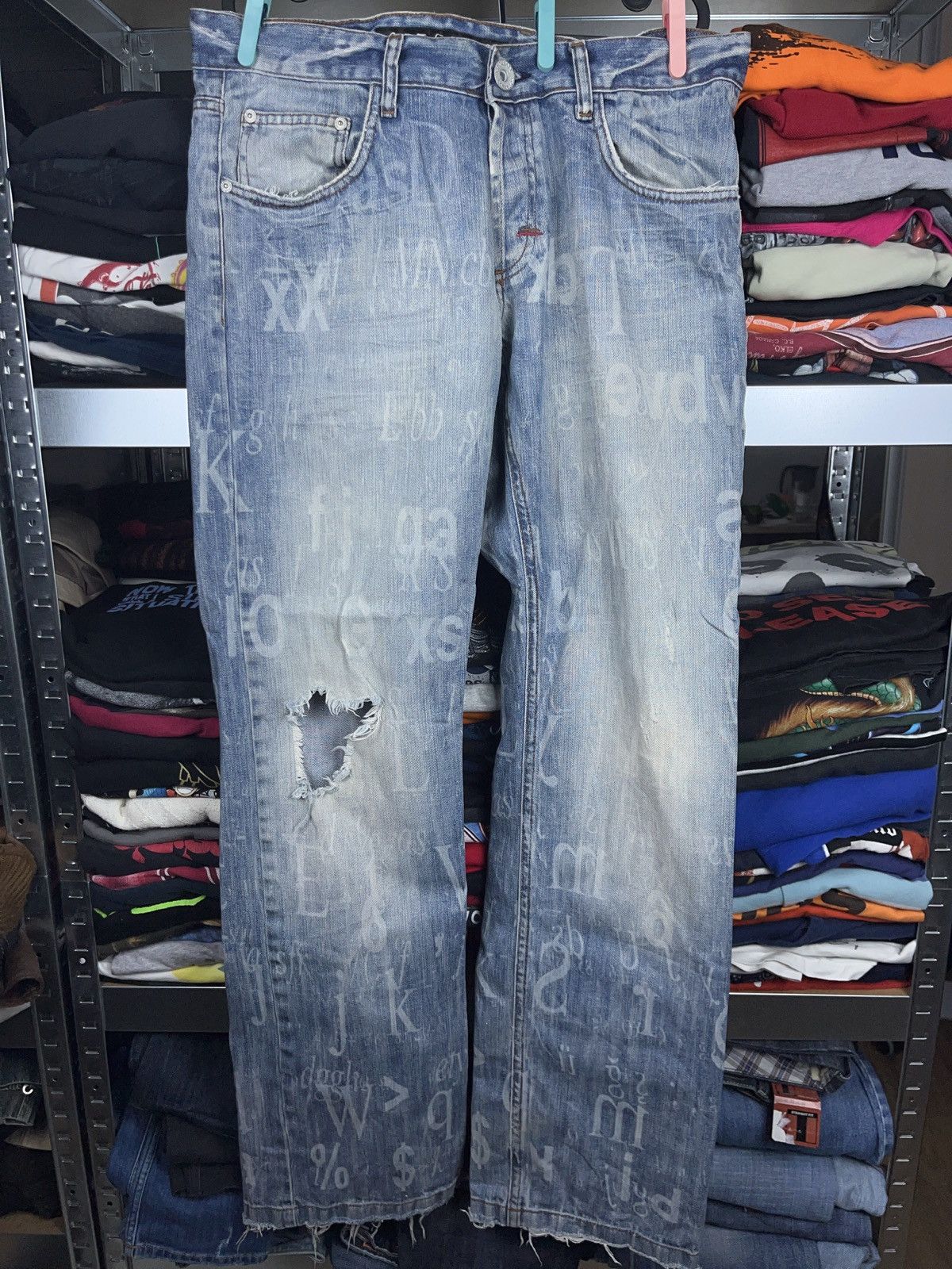 Japanese Brand Cipo & baxx all over print distressed bootcut jeans y2k Size US 34 / EU 50 - 1 Thumbnail