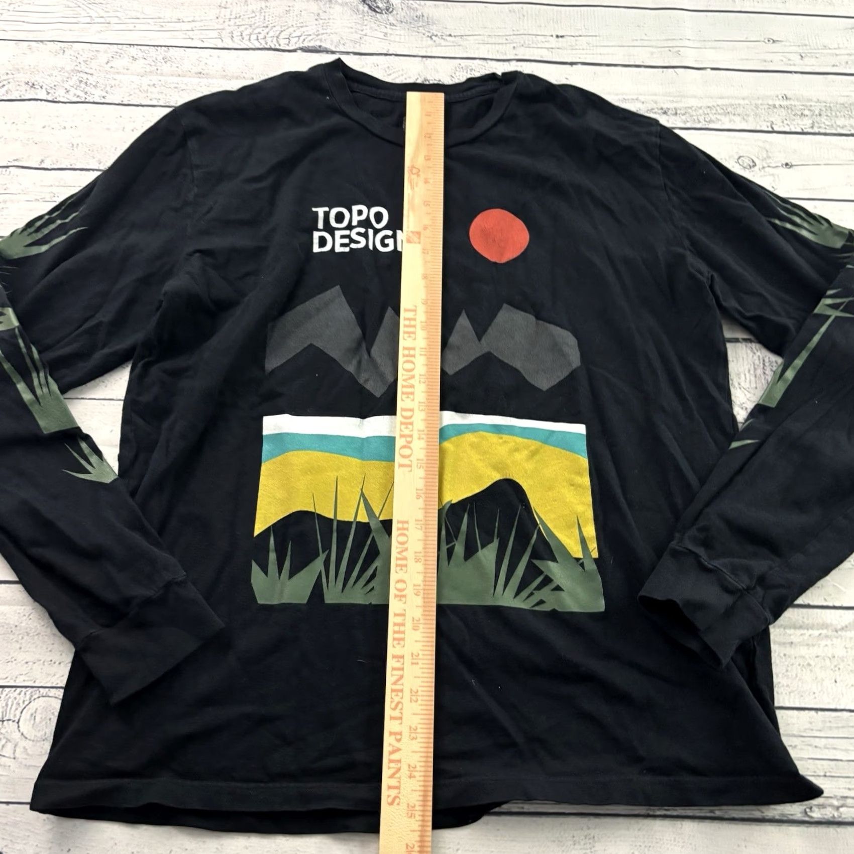 Topo Designs Topo Designs Long Sleeve Logo T Shirt Men L Black Size US L / EU 52-54 / 3 - 3 Thumbnail