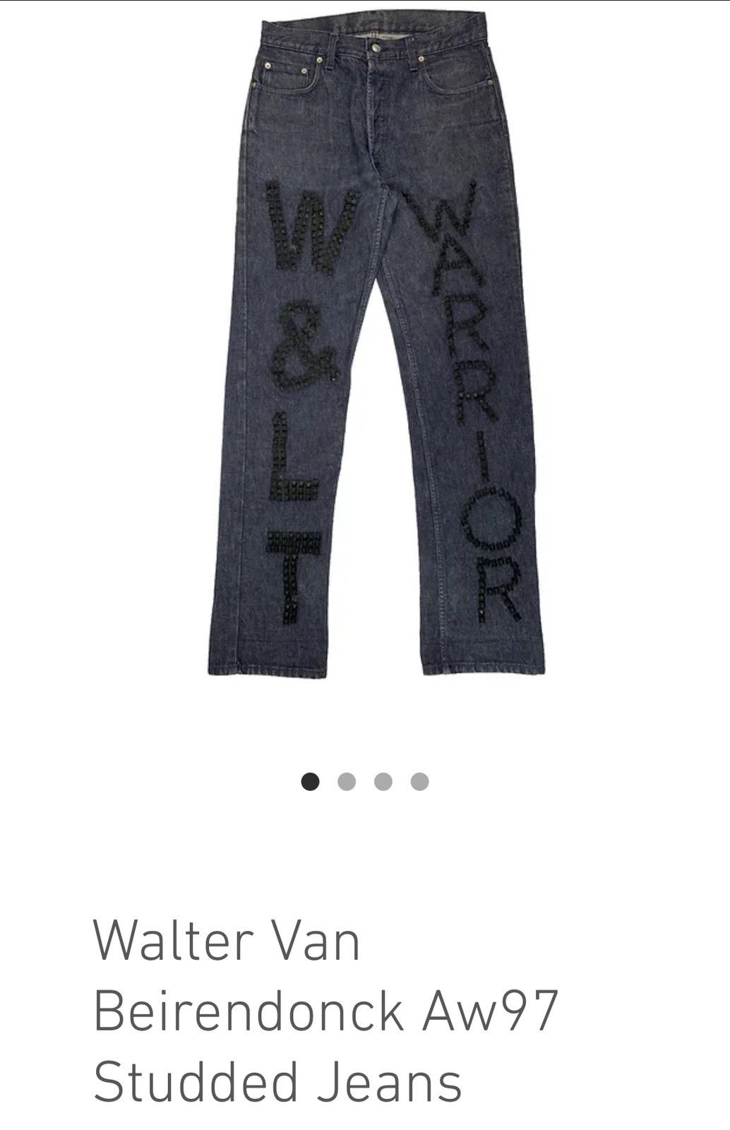Walter Van Beirendonck ▶️ W&LT /Walter Van Beirendonck Aw97 Studded Jeans Size US 30 / EU 46 - 25 Thumbnail