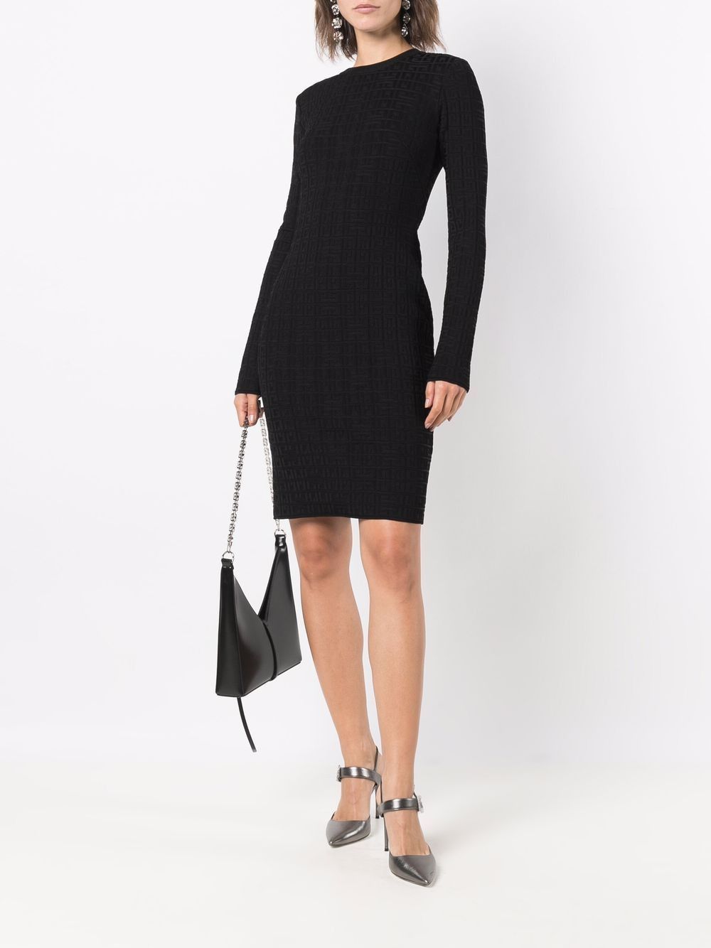 Givenchy o1w1db10325 4G Allover Knitted Dress in Black Size M / US 6-8 / IT 42-44 - 4 Thumbnail