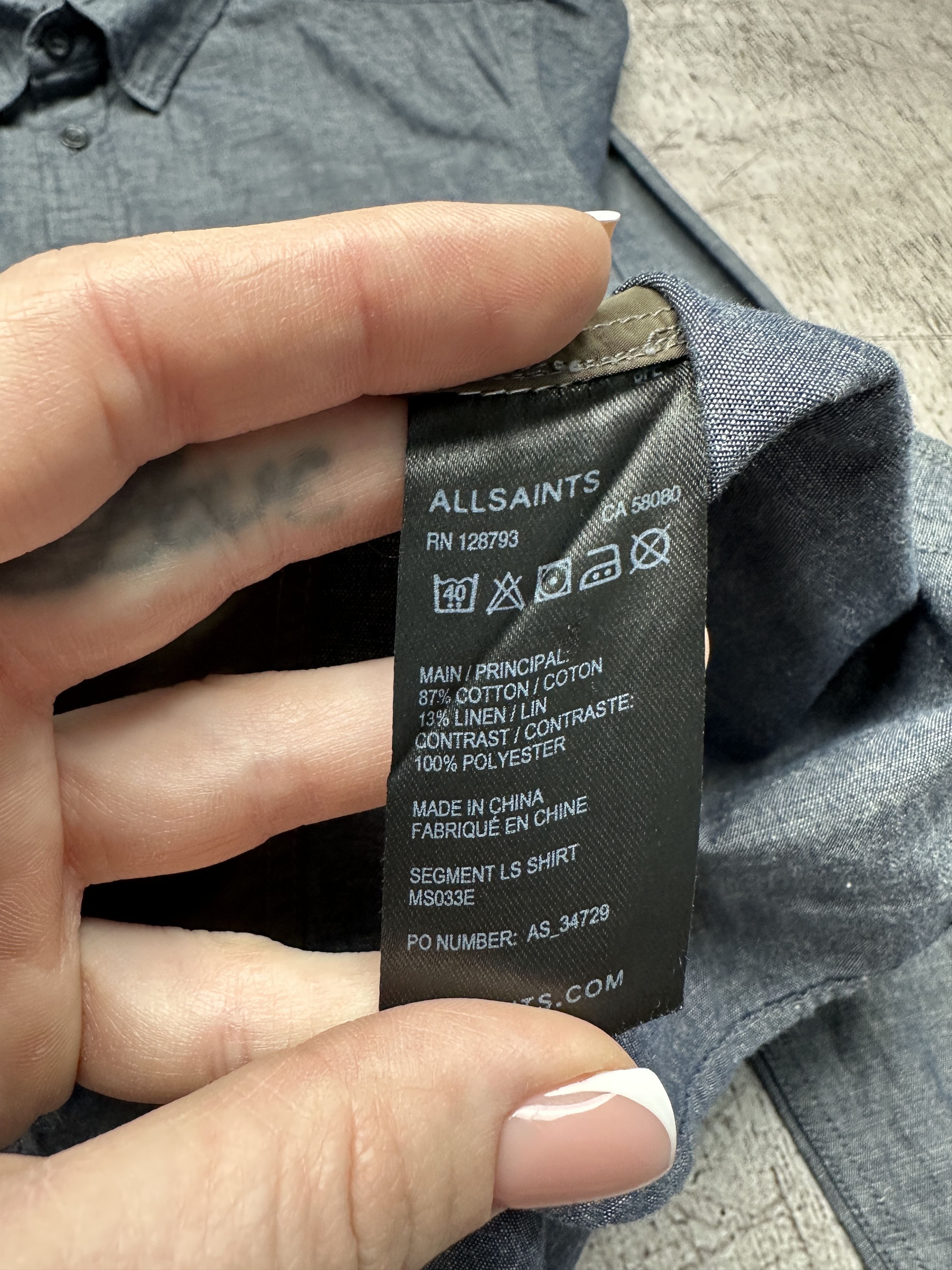 Allsaints Allsaints Segment Cotton - Linen - Nylon Long Sleeve Shirt Size US S / EU 44-46 / 1 - 5 Thumbnail