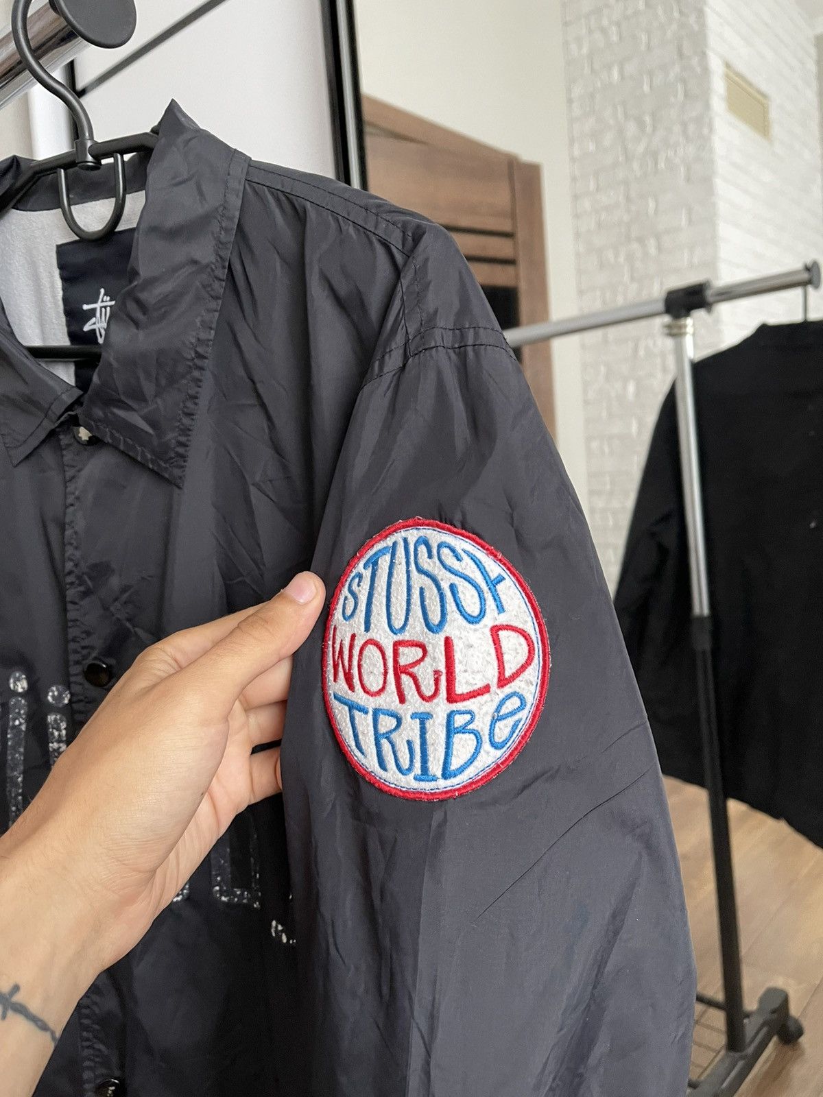 Stussy World Tribe Coach Jacket Vintage Distressed