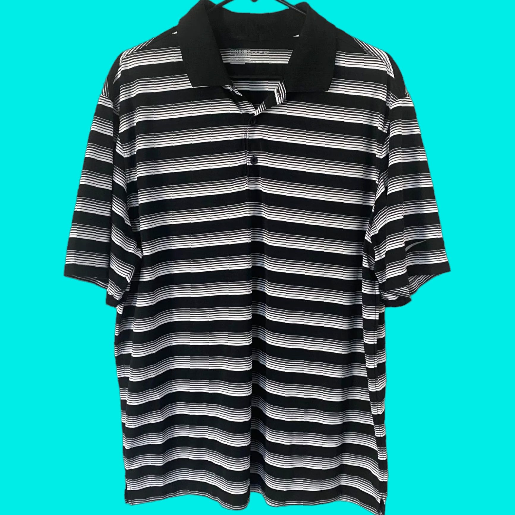 Nike Nike Golf Tech Vent Polo Shirt Mens XL Black White Stripe Standard Fit Shirt Size US XL / EU 56 / 4 - 1 Thumbnail