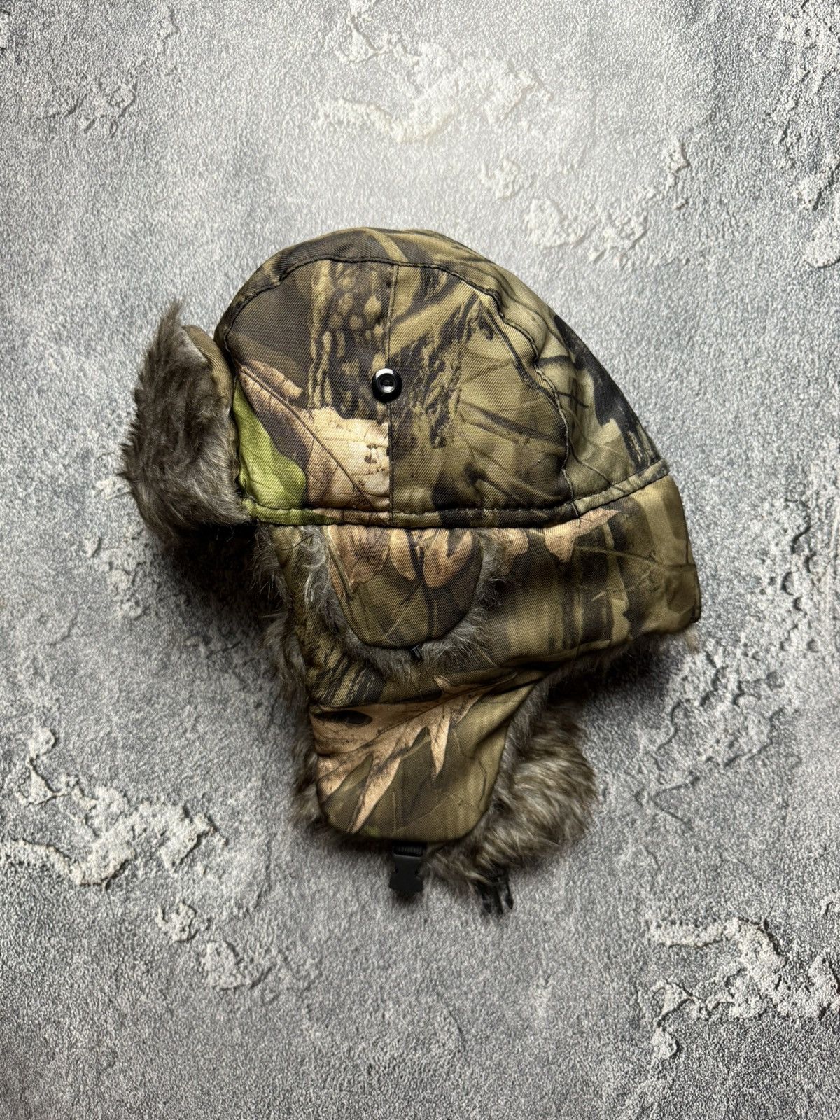 Realtree Y2K Real Tree Faux Fur Ushanka VNTG Fuzzy Warm Trapper Hat Size ONE SIZE - 3 Thumbnail