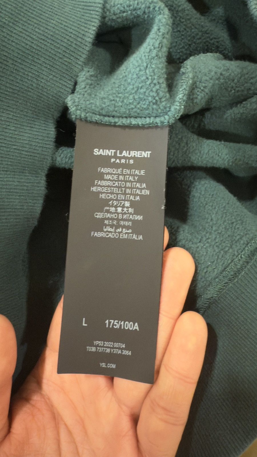 Saint Laurent Paris Saint Laurent Sweatshirt ‘Vert et Naturel’ Size US L / EU 52-54 / 3 - 6 Thumbnail
