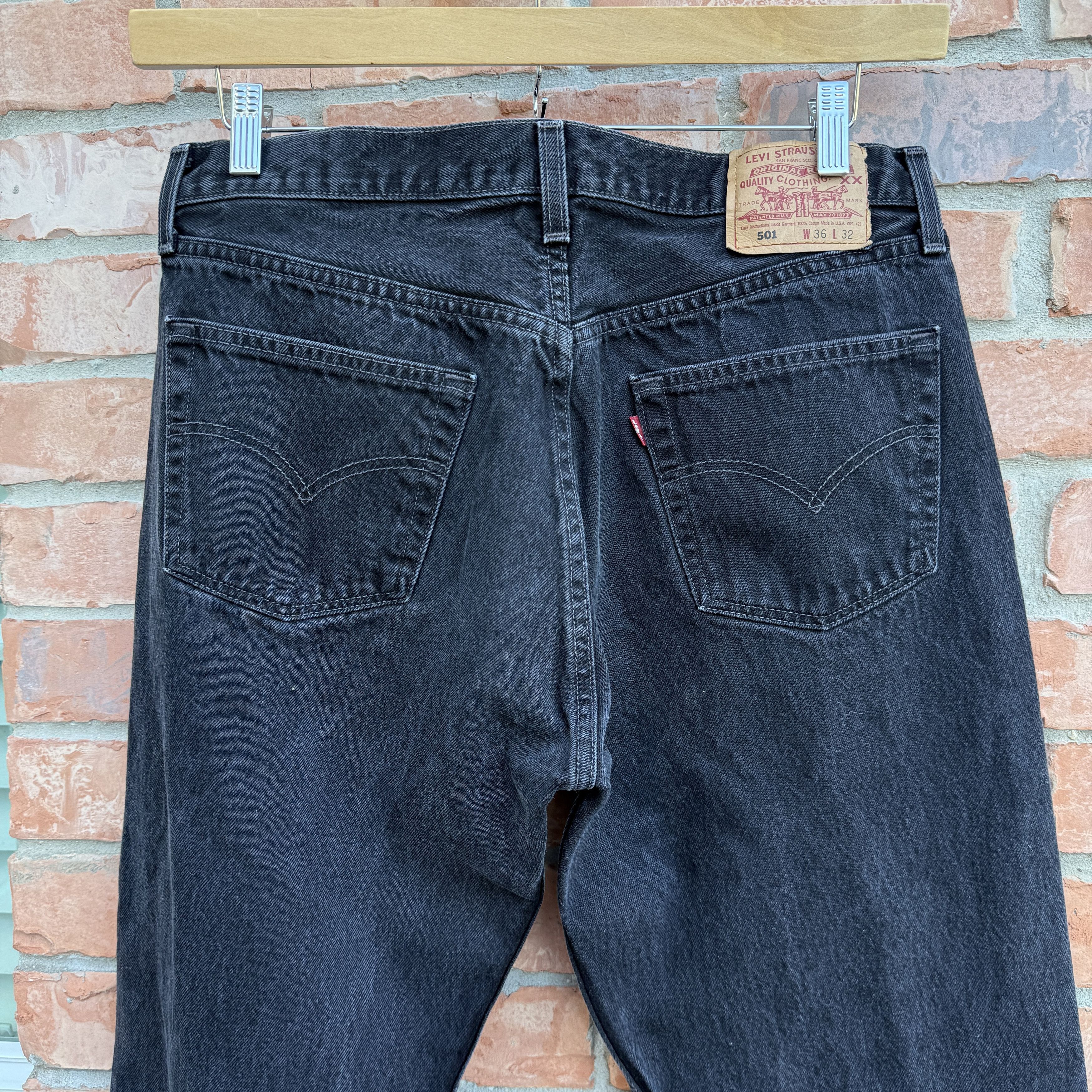 Levi's Vintage Levi's Black Denim Button Fly Jeans 501 Made USA 90s Size US 34 / EU 50 - 3 Thumbnail