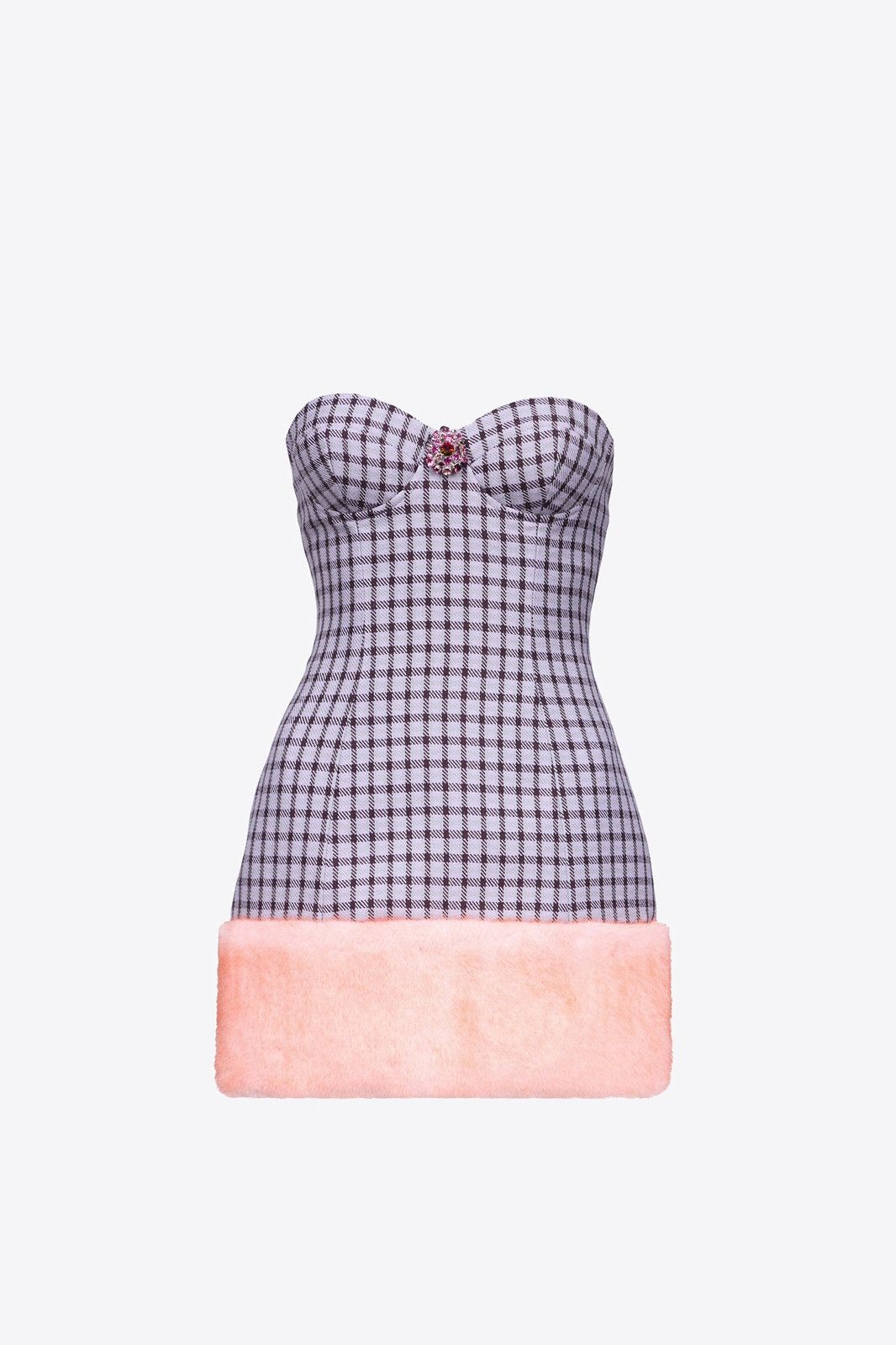 Area AREA Faux Fur Trim Strapless Mini Dress size US 8 Size M / US 6-8 / IT 42-44 - 2 Thumbnail
