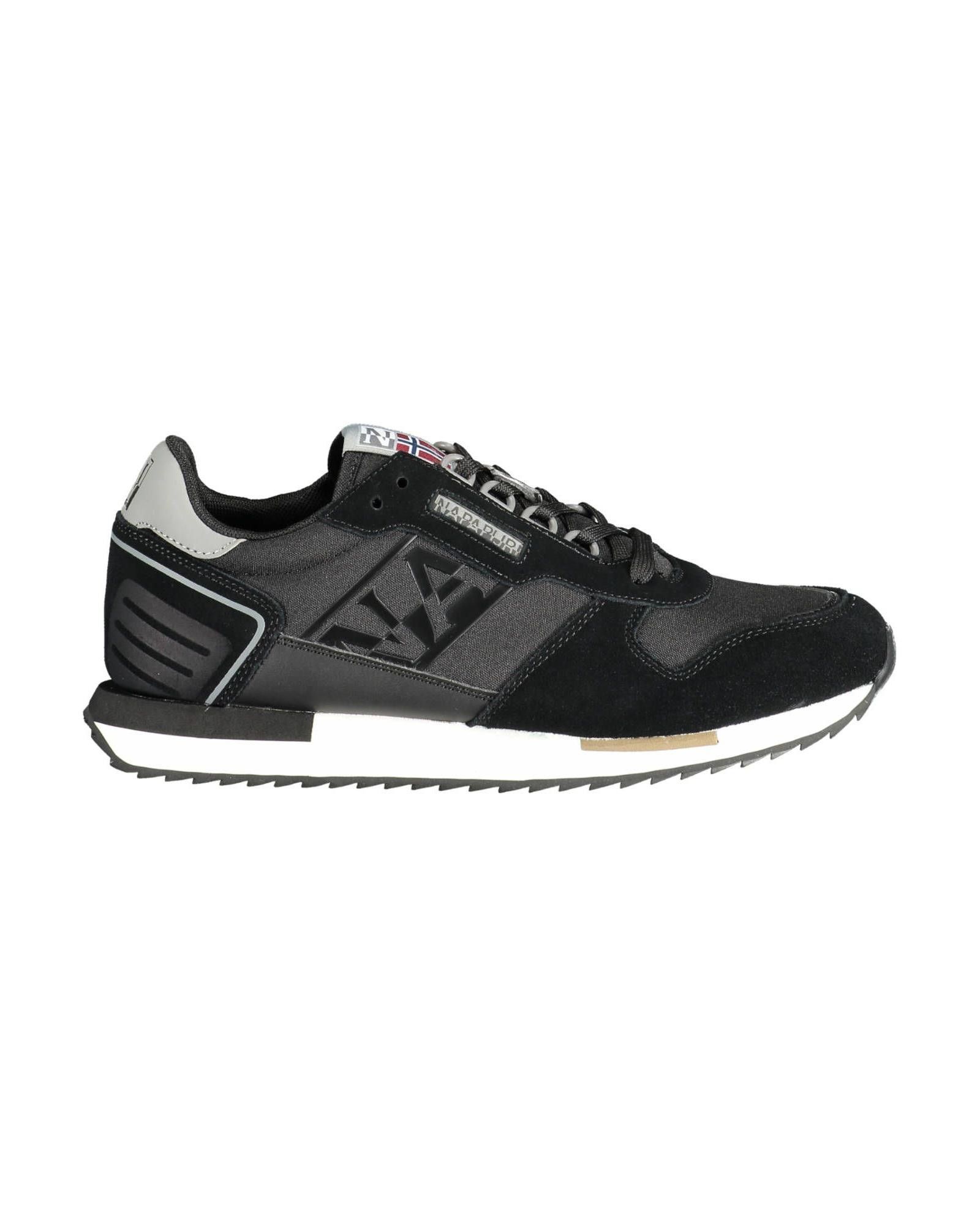 image of Napapijri Polyester Sneaker With Contrasting Details And Logo in Black, Men's (Size 11)
