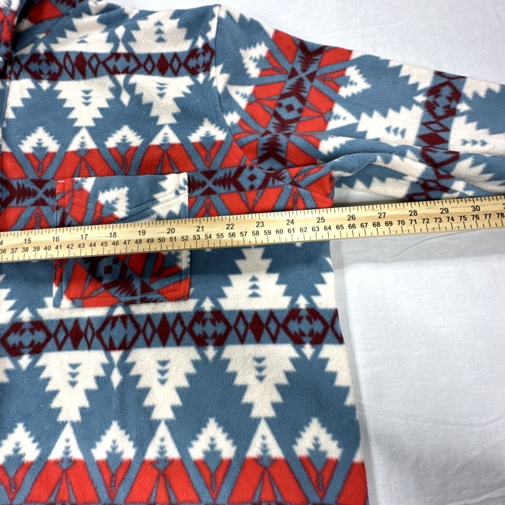 Wrangler Wrangler Wrancher Button-Up Women's XL Shirt Geometric Aztec Southwest Multicolor Fleece Polyester Woolly Western Ranch Cowboys Mens? Size XL / US 12-14 / IT 48-50 - 4 Thumbnail