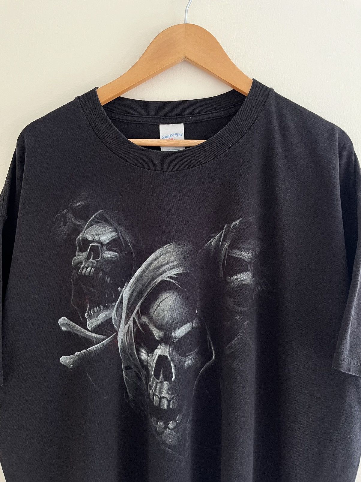 Vintage Vintage Y2K Skulls Punk T-Shirt Size US XXL / EU 58 / 5 - 2 Thumbnail