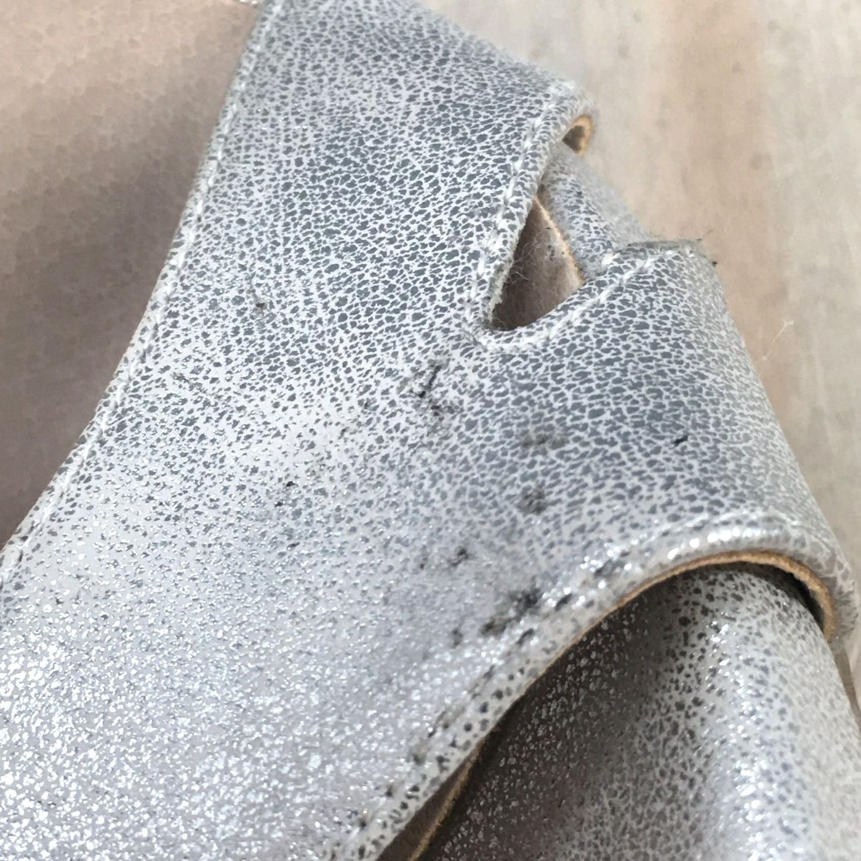 Vintage Lifestride Heels Womens 6.5 M Mega Open Toe Pumps Silver Faux Leather Slip On Pump Womens Casual Open Toe Silver Lifestride Heels Mens? Size US 7 / IT 37 - 4 Thumbnail